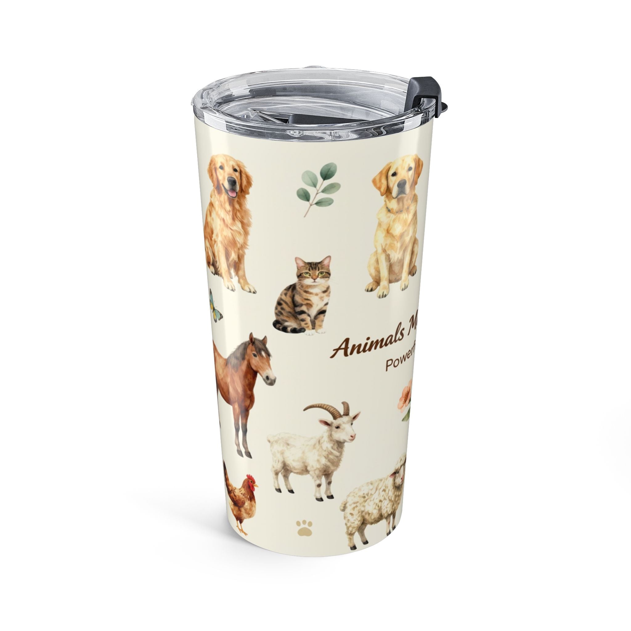 Animals Make Life Beautiful 20oz Tumbler — Cute Farm & Pet Animal Travel Cup
