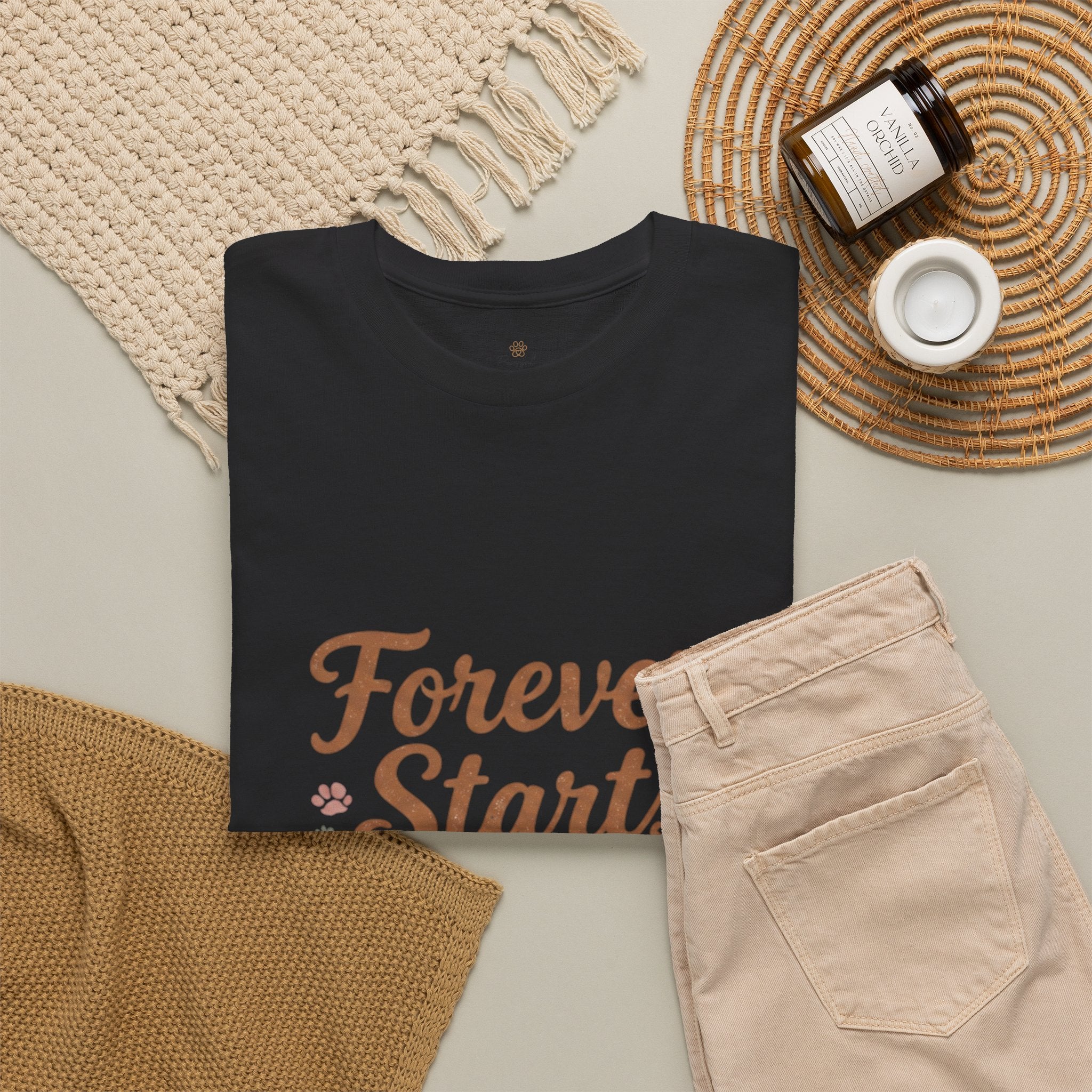 Adoption Love T-Shirt — "Forever Starts With Adoption" Pet Rescue Tee