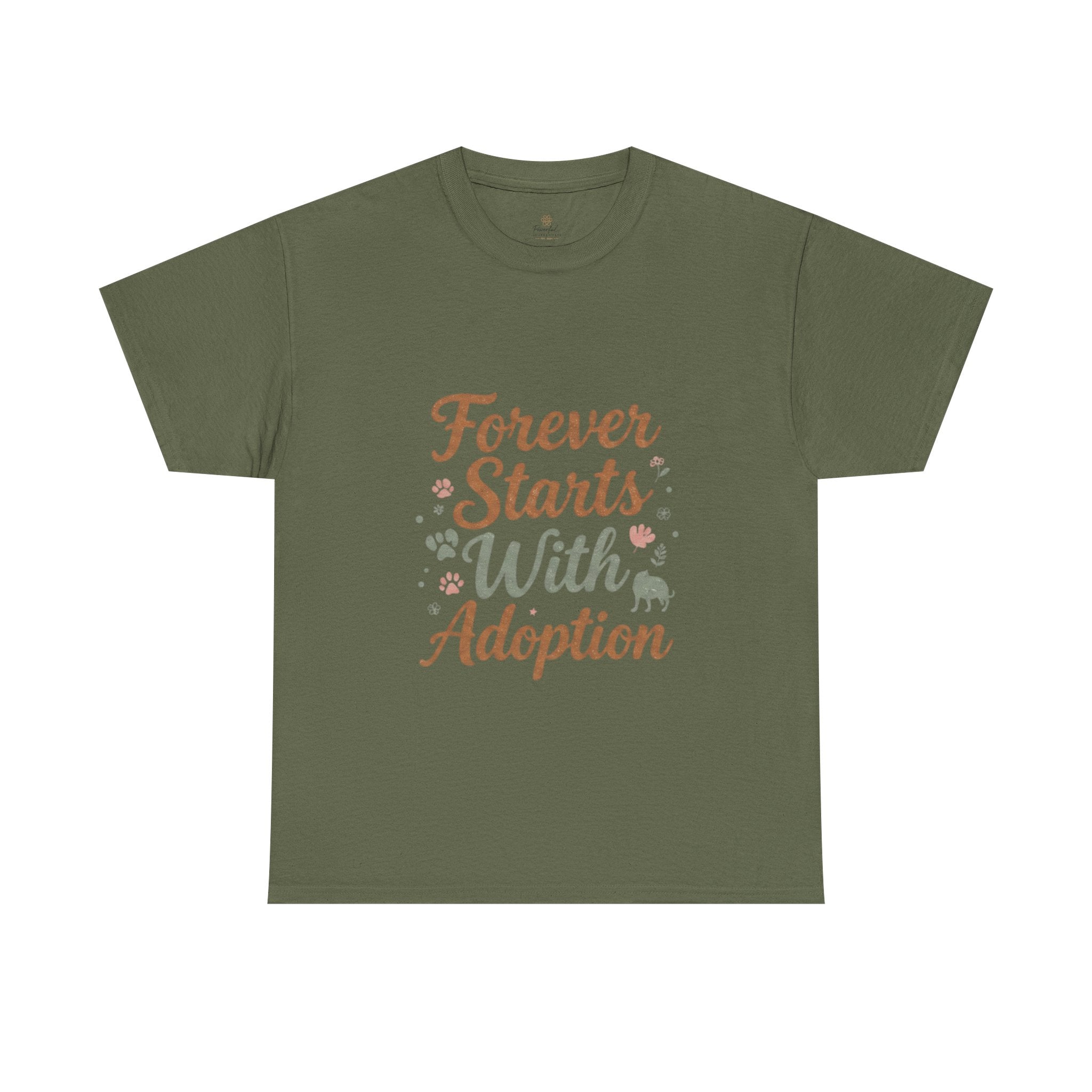 Adoption Love T-Shirt — "Forever Starts With Adoption" Pet Rescue Tee