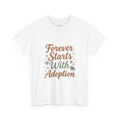 Adoption Love T-Shirt — "Forever Starts With Adoption" Pet Rescue Tee
