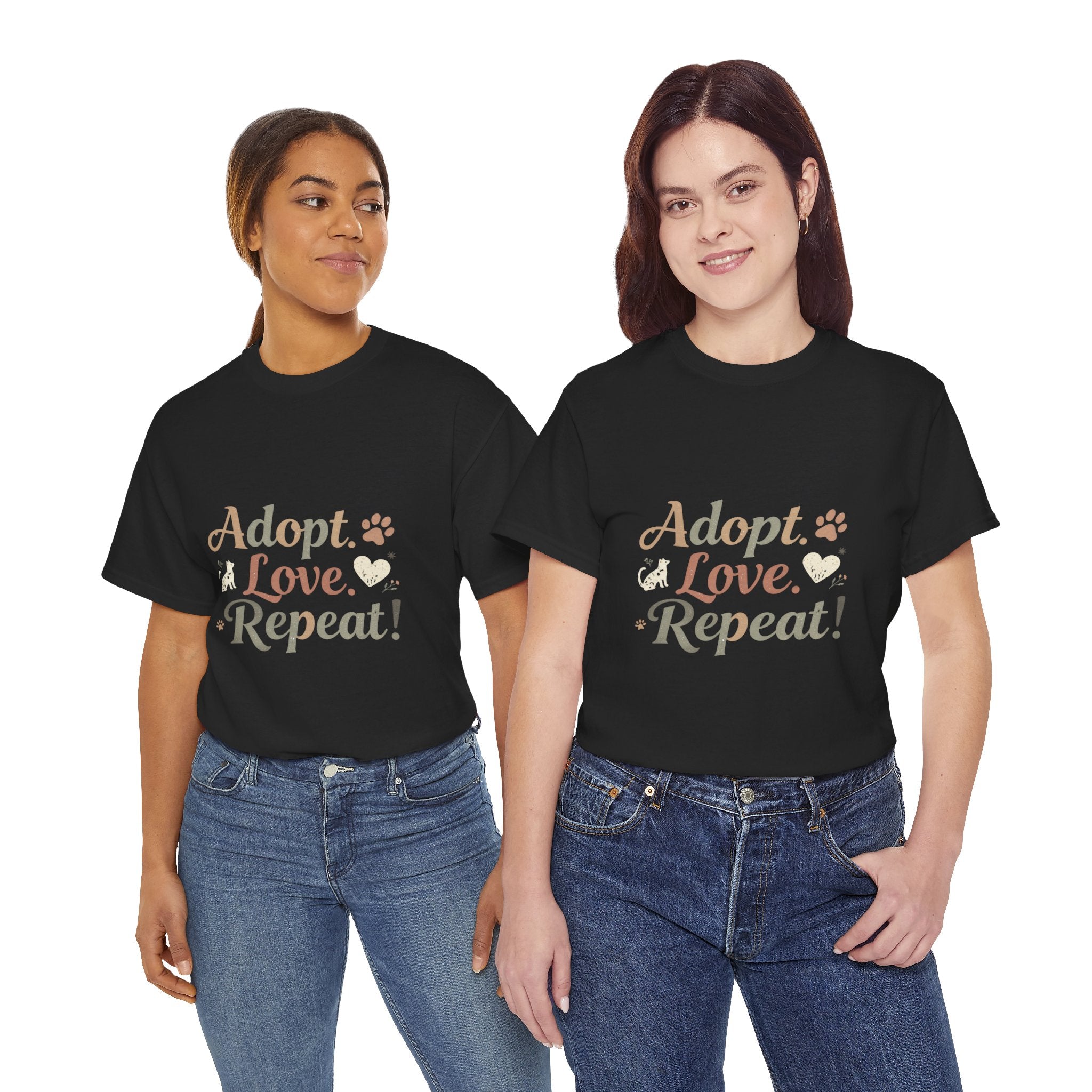 Adopt Love Repeat Rescue Pet Adoption T-Shirt