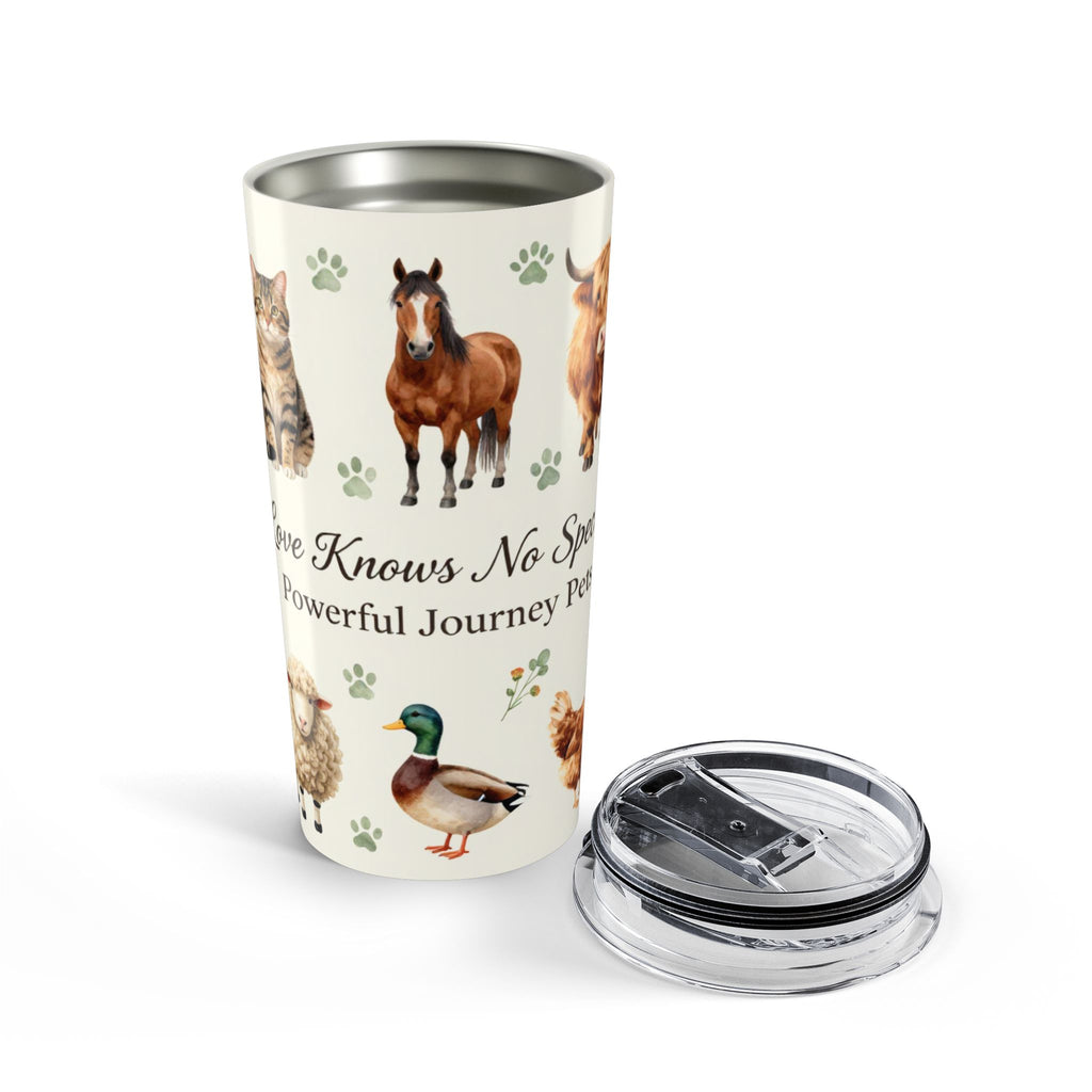 Animal Lovers 20oz Tumbler – Cute Farm & Pet Animal Pattern, 'Who Knows No Struggles' Quote