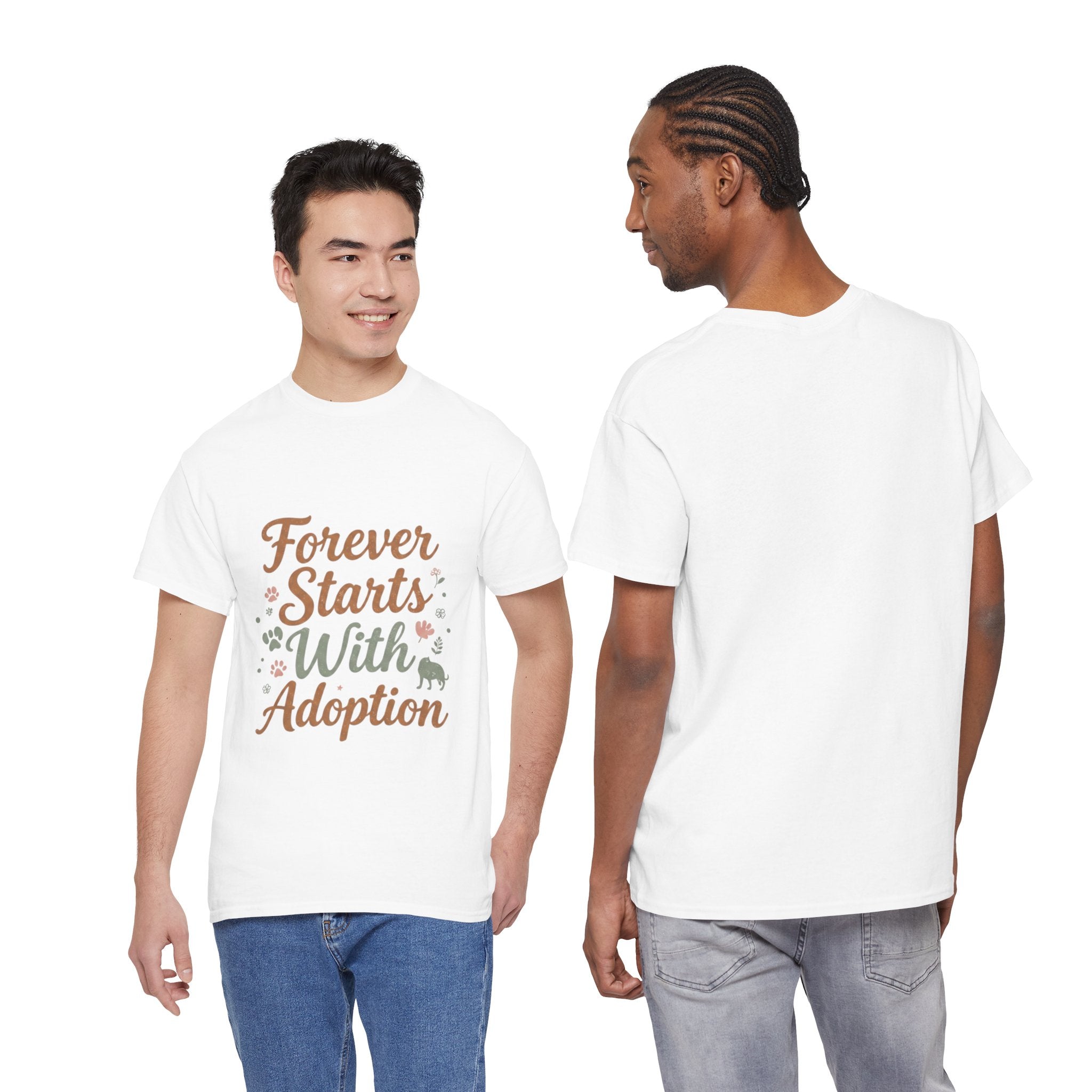 Adoption Love T-Shirt — "Forever Starts With Adoption" Pet Rescue Tee
