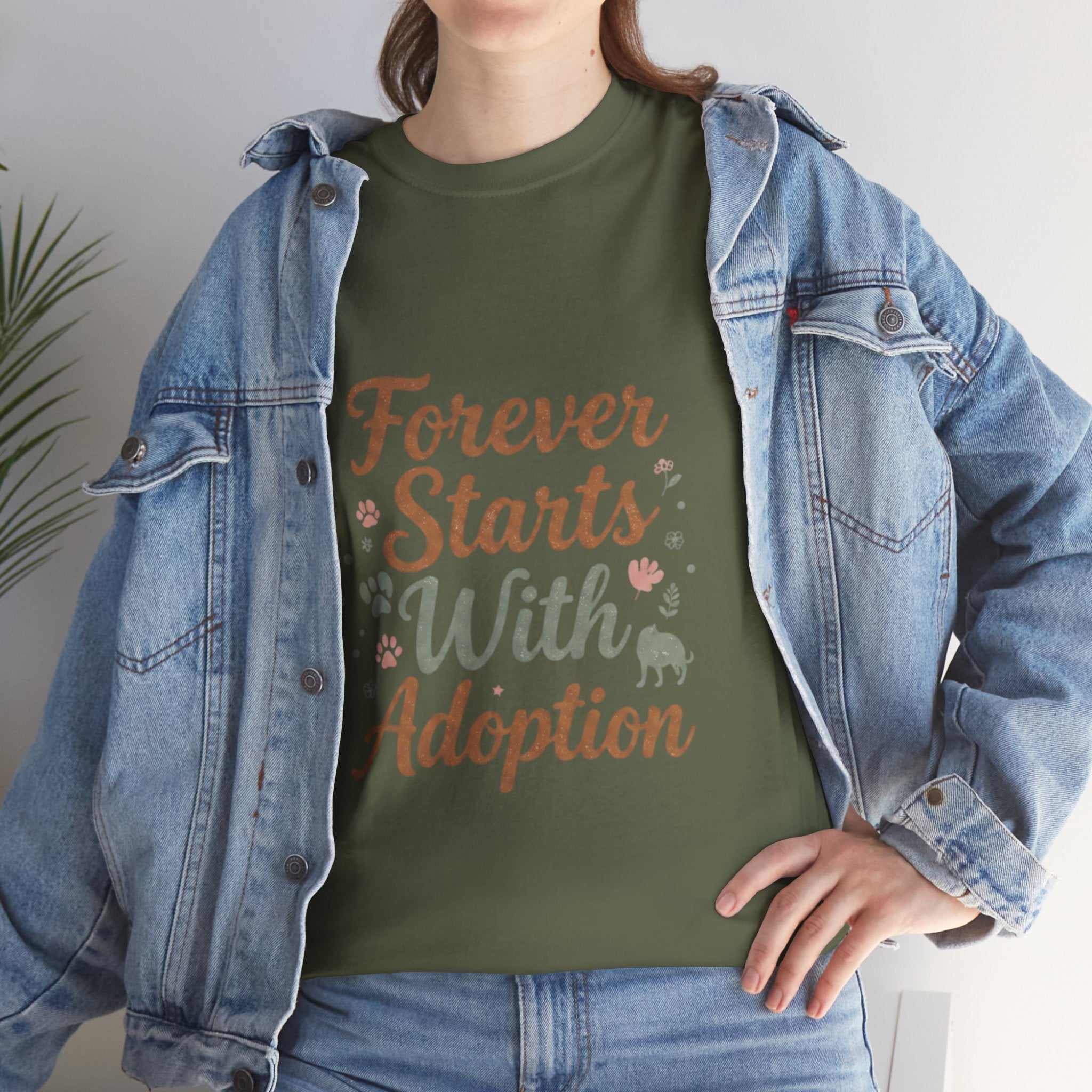 Adoption Love T-Shirt — "Forever Starts With Adoption" Pet Rescue Tee