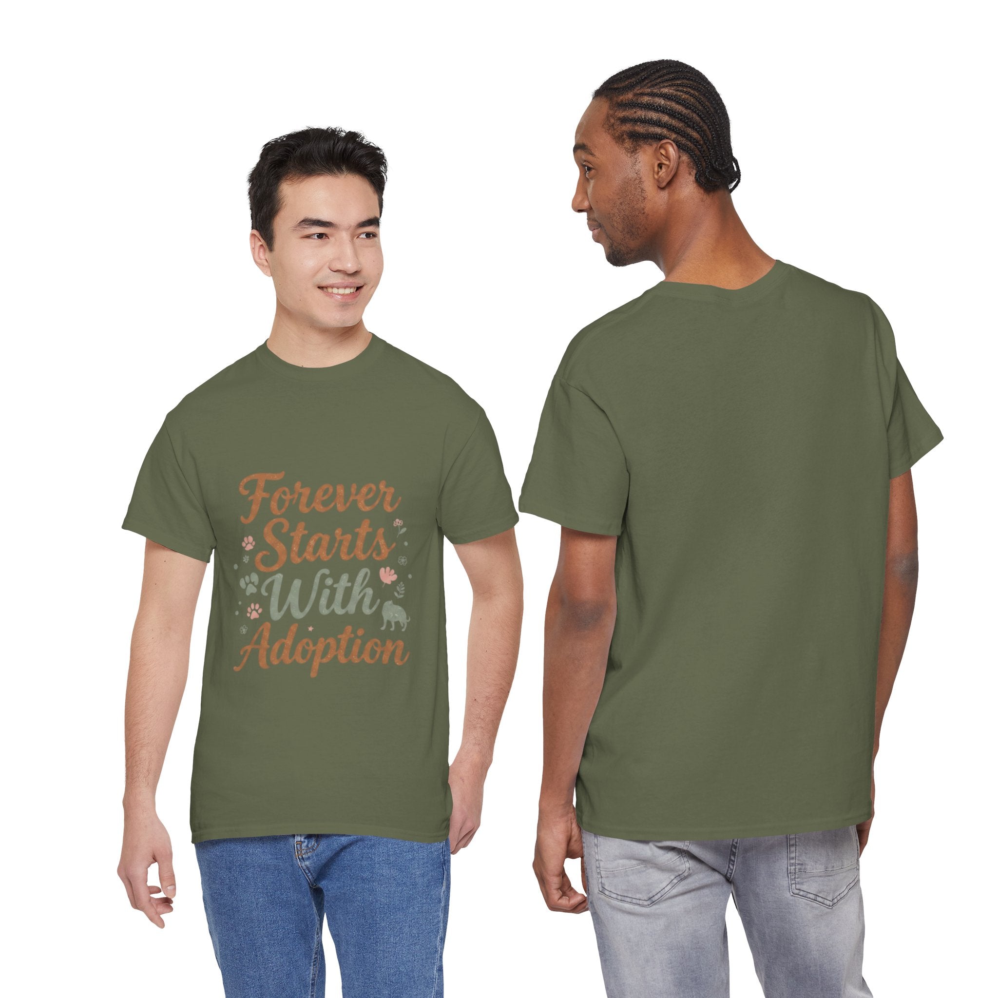 Adoption Love T-Shirt — "Forever Starts With Adoption" Pet Rescue Tee