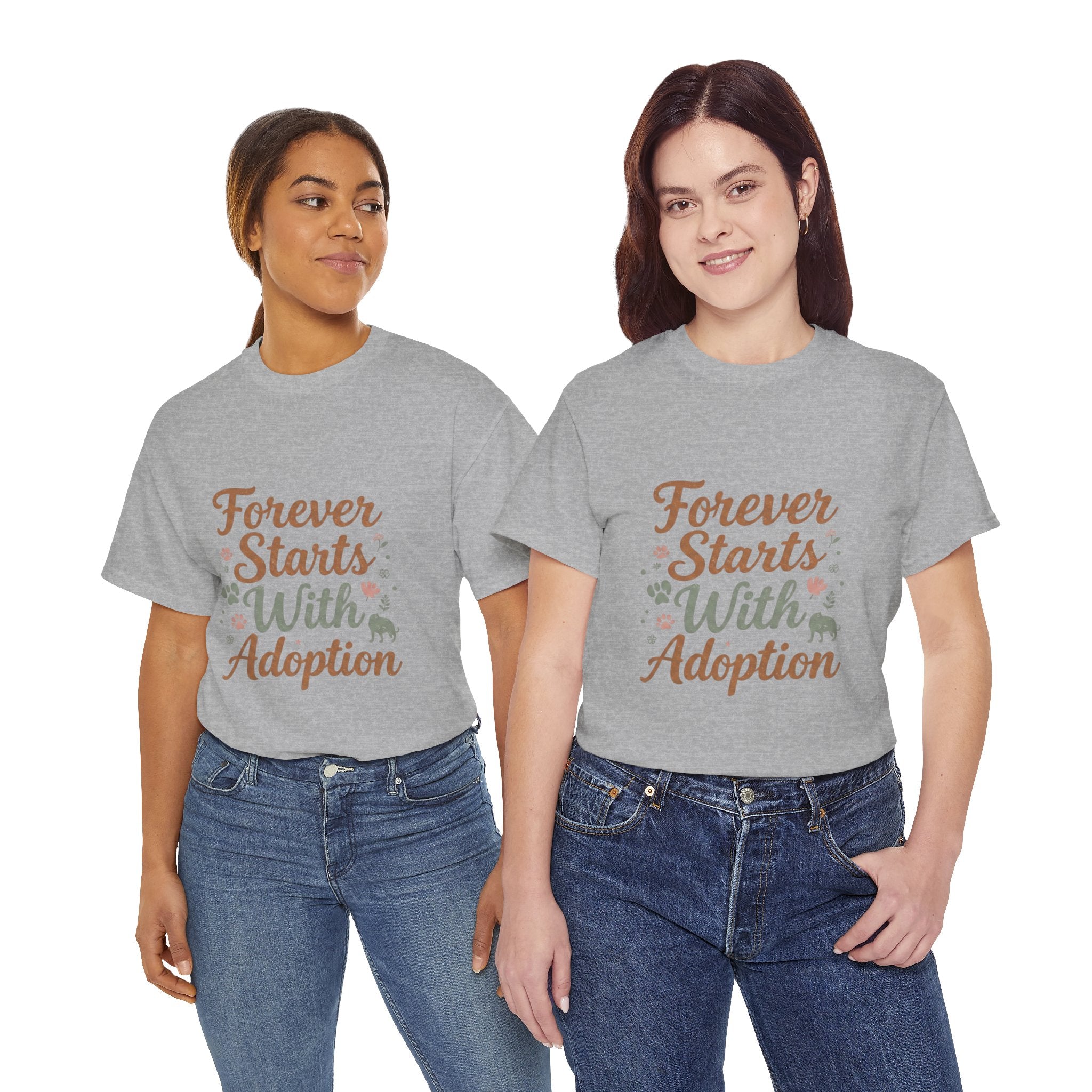 Adoption Love T-Shirt — "Forever Starts With Adoption" Pet Rescue Tee