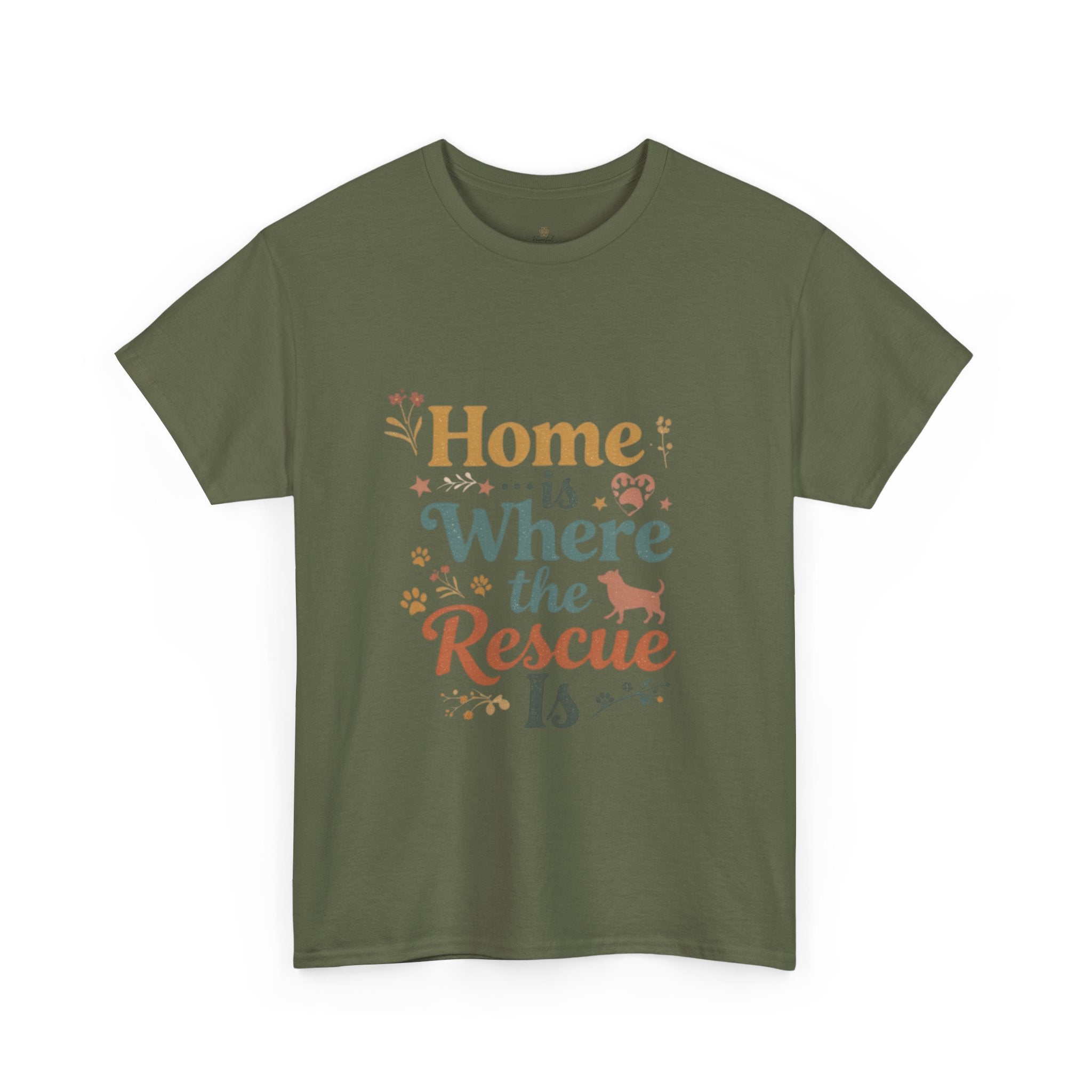 Rescue Pet T-Shirt — "Home Is Where the Rescue Is" Graphic Tee
