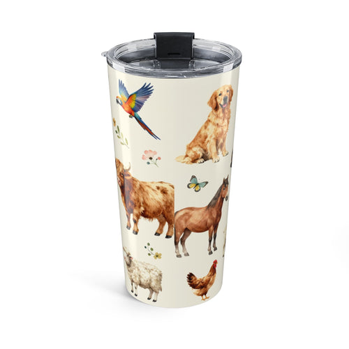 Animals Make Life Beautiful 20oz Tumbler — Cute Farm & Pet Animal Travel Cup
