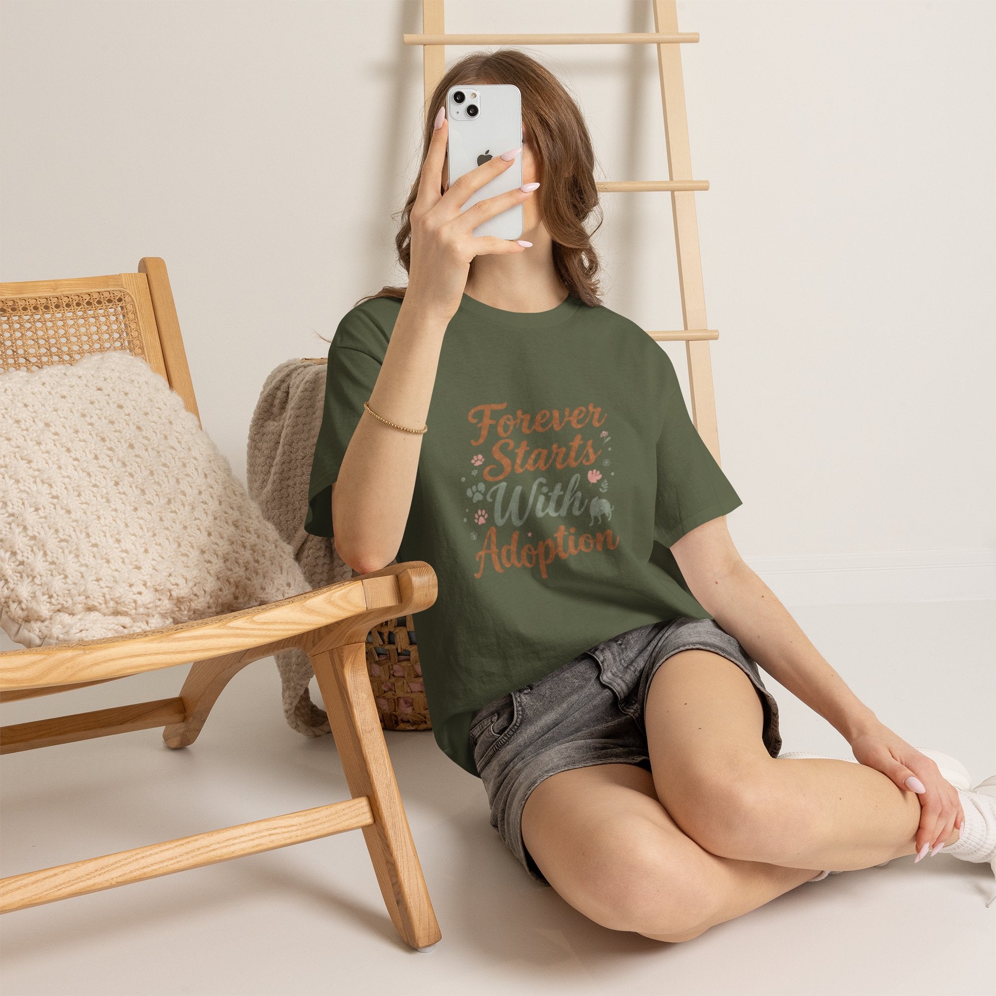 Adoption Love T-Shirt — "Forever Starts With Adoption" Pet Rescue Tee