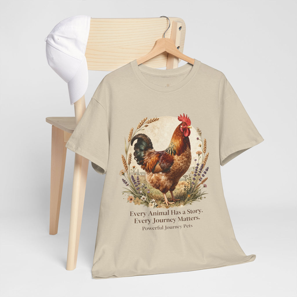 Rooster Illustration Tee - Inspirational Farm Animal T-Shirt