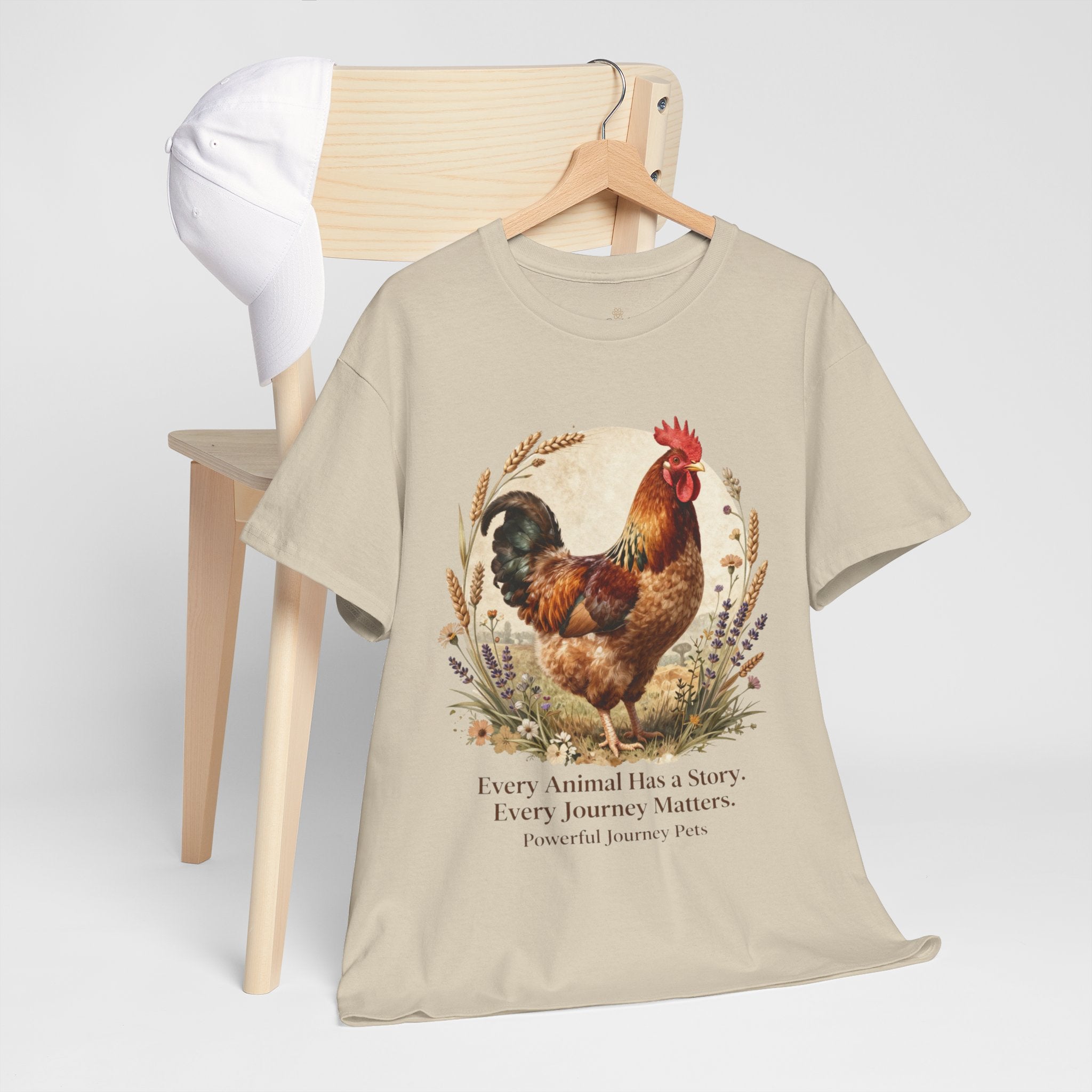 Rooster Illustration Tee - Inspirational Farm Animal T-Shirt