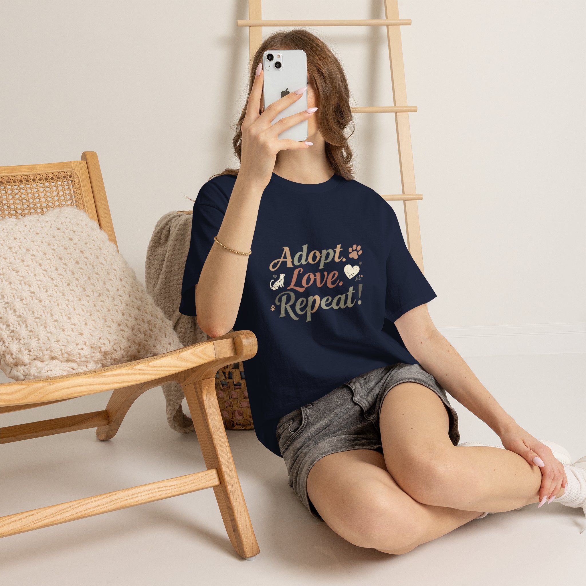 Adopt Love Repeat Rescue Pet Adoption T-Shirt