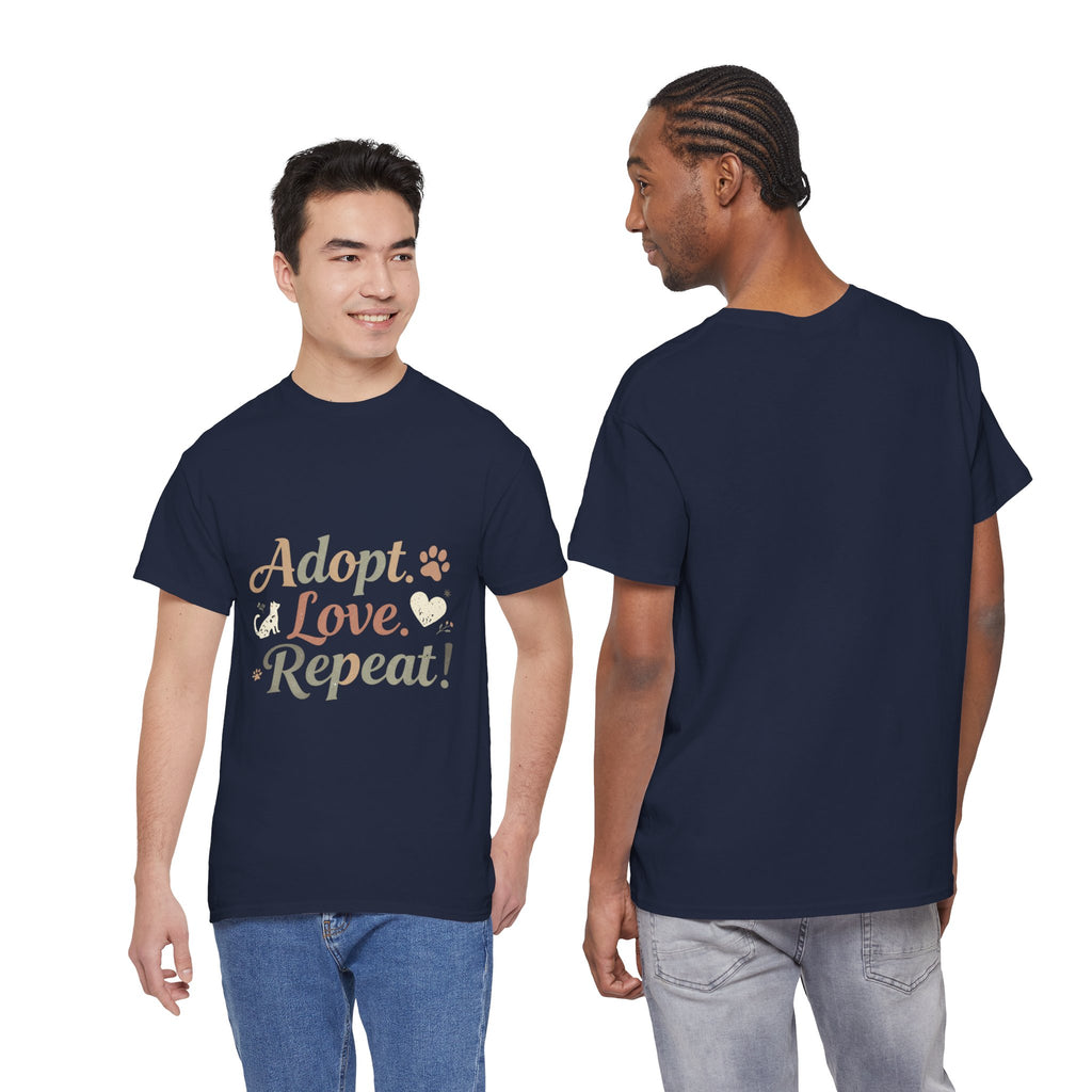 Adopt Love Repeat Rescue Pet Adoption T-Shirt