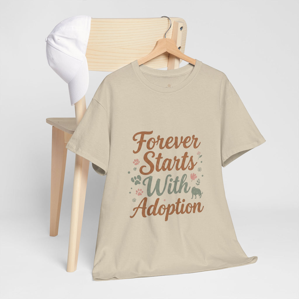 Adoption Love T-Shirt — "Forever Starts With Adoption" Pet Rescue Tee