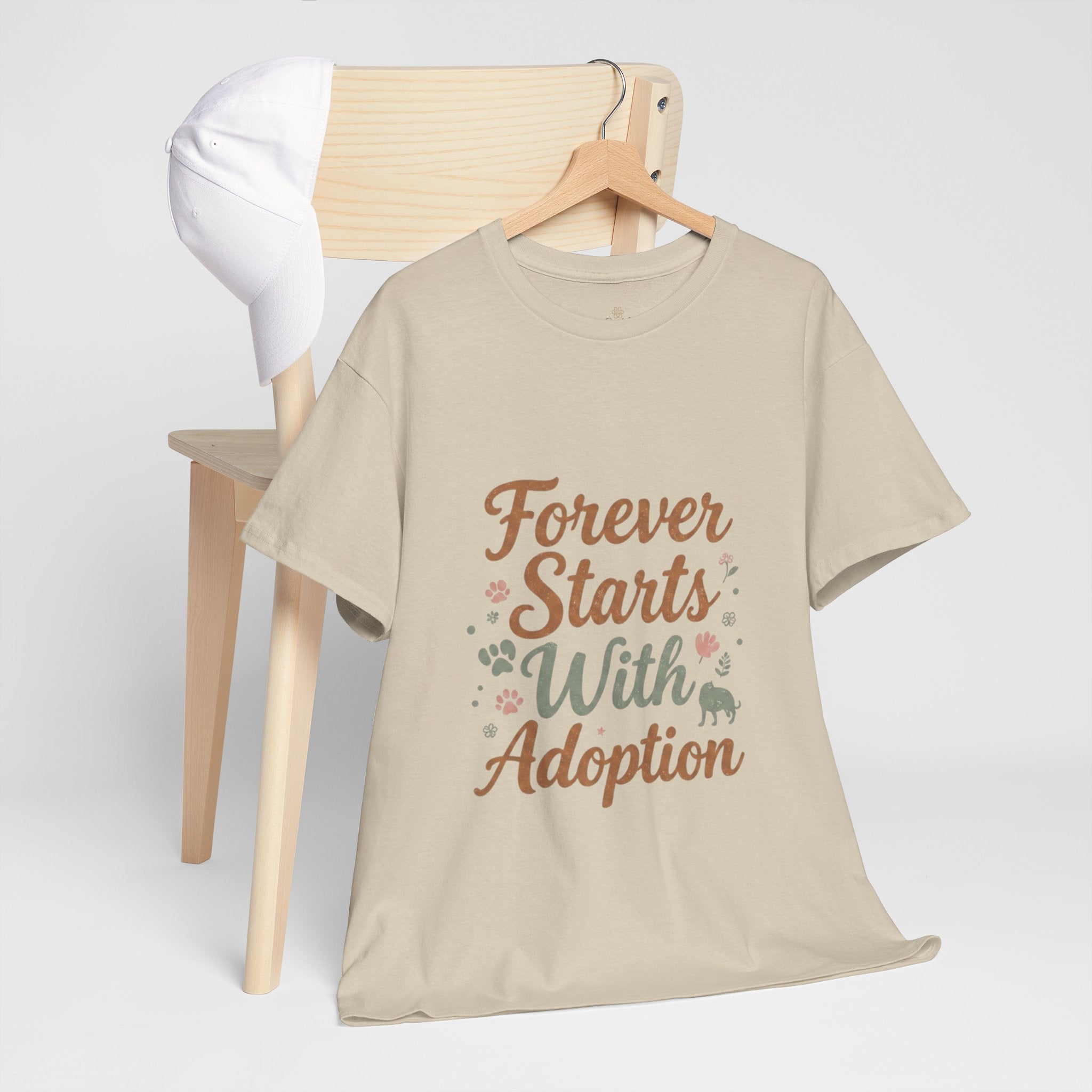 Adoption Love T-Shirt — "Forever Starts With Adoption" Pet Rescue Tee