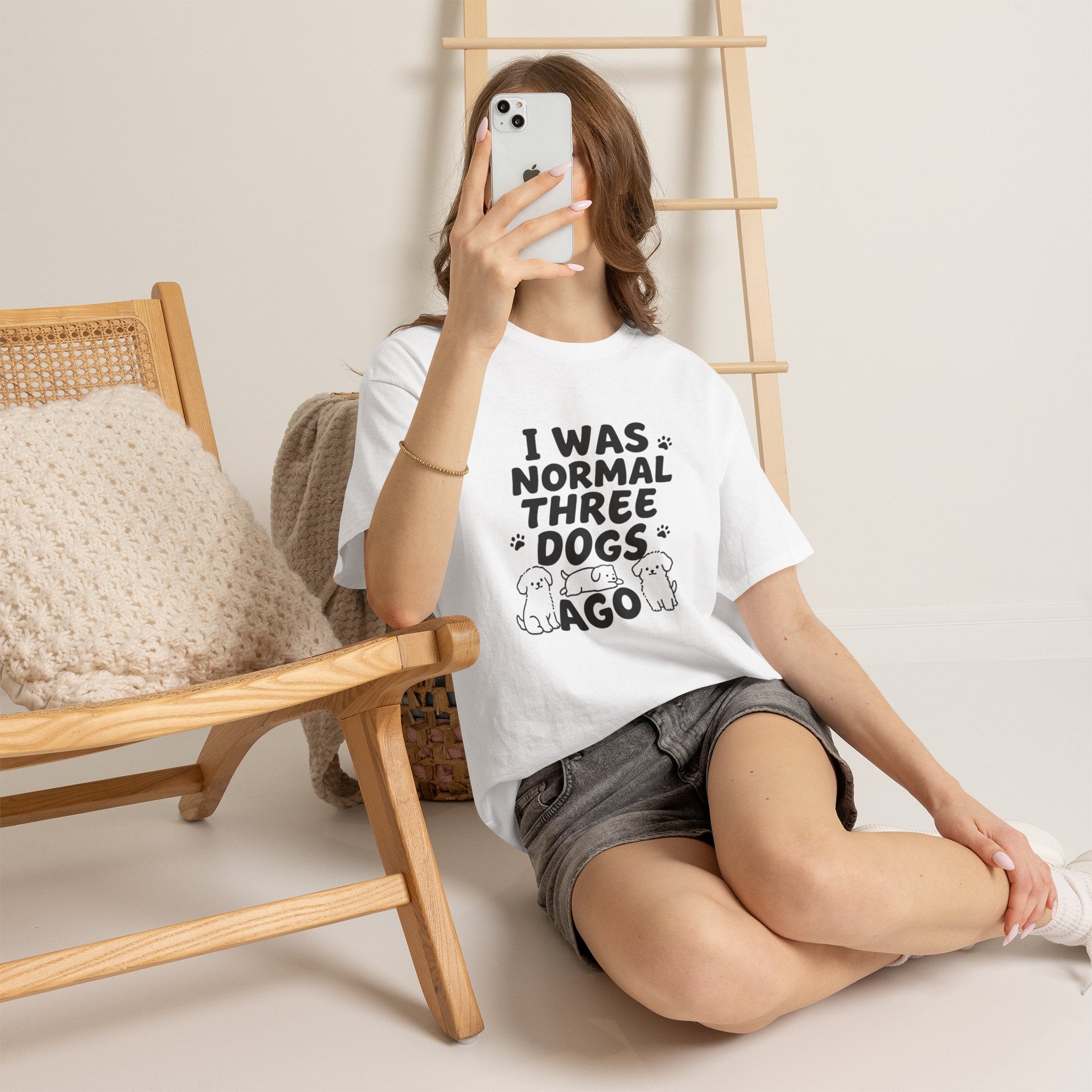 Dog Lover T‑Shirt — "I Was Normal Three Dogs Ago" Funny Pet Mom Tee