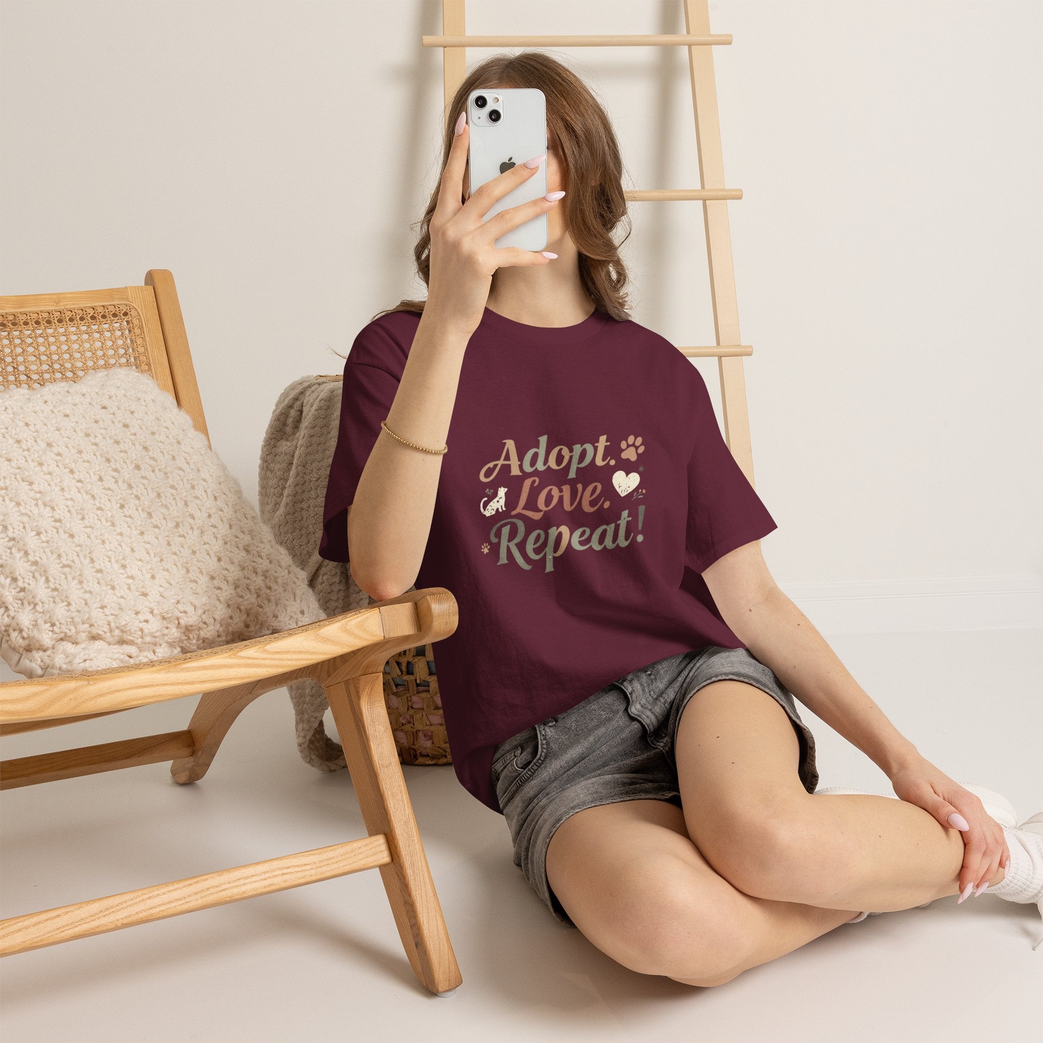 Adopt Love Repeat Rescue Pet Adoption T-Shirt