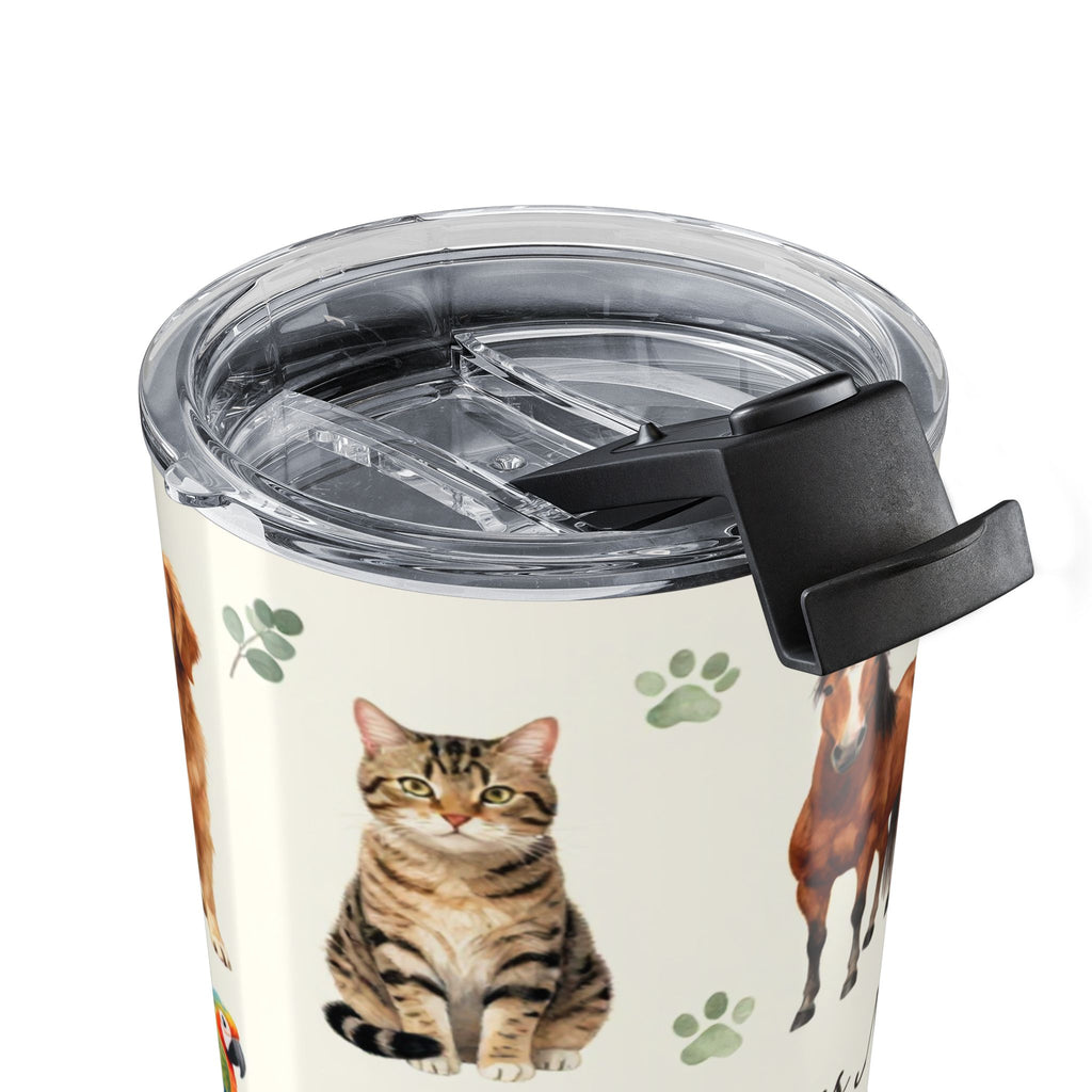 Animal Lovers 20oz Tumbler – Cute Farm & Pet Animal Pattern, 'Who Knows No Struggles' Quote