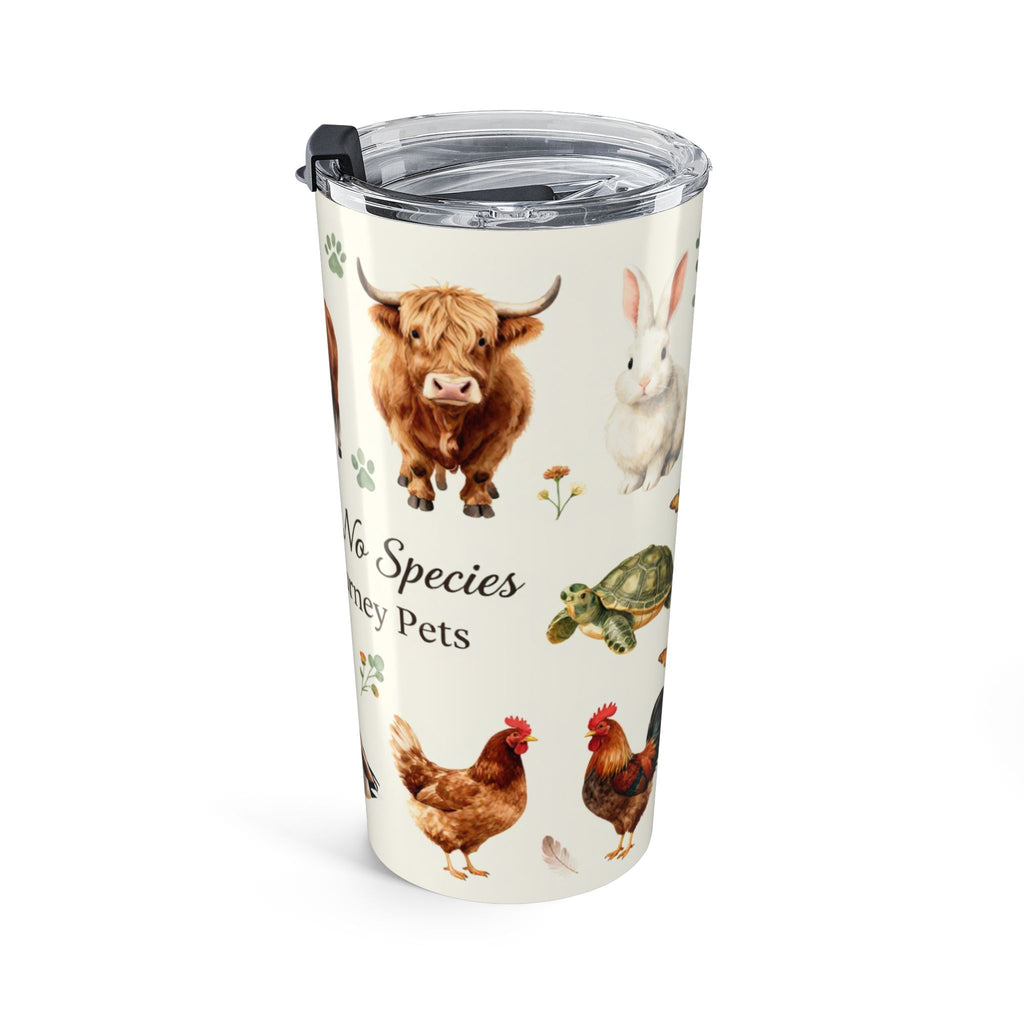 Animal Lovers 20oz Tumbler – Cute Farm & Pet Animal Pattern, 'Who Knows No Struggles' Quote