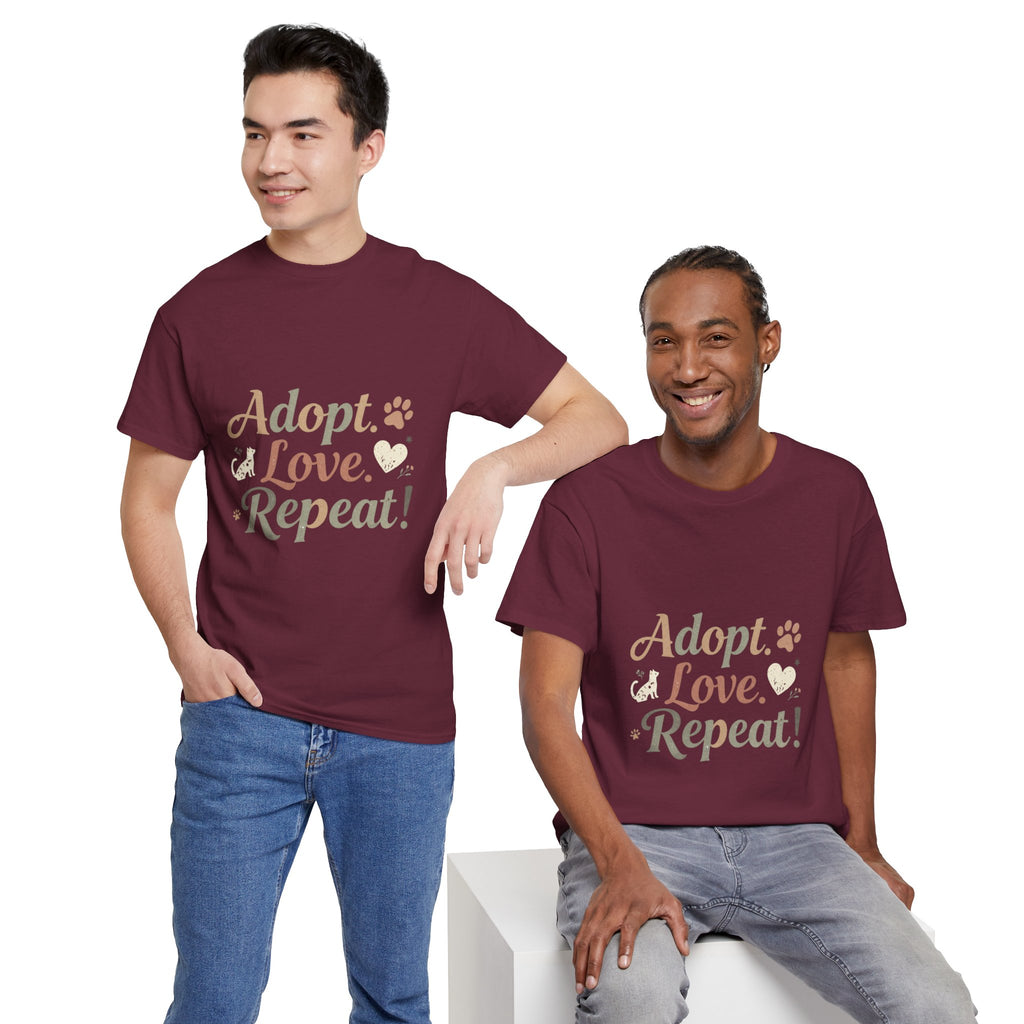 Adopt Love Repeat Rescue Pet Adoption T-Shirt