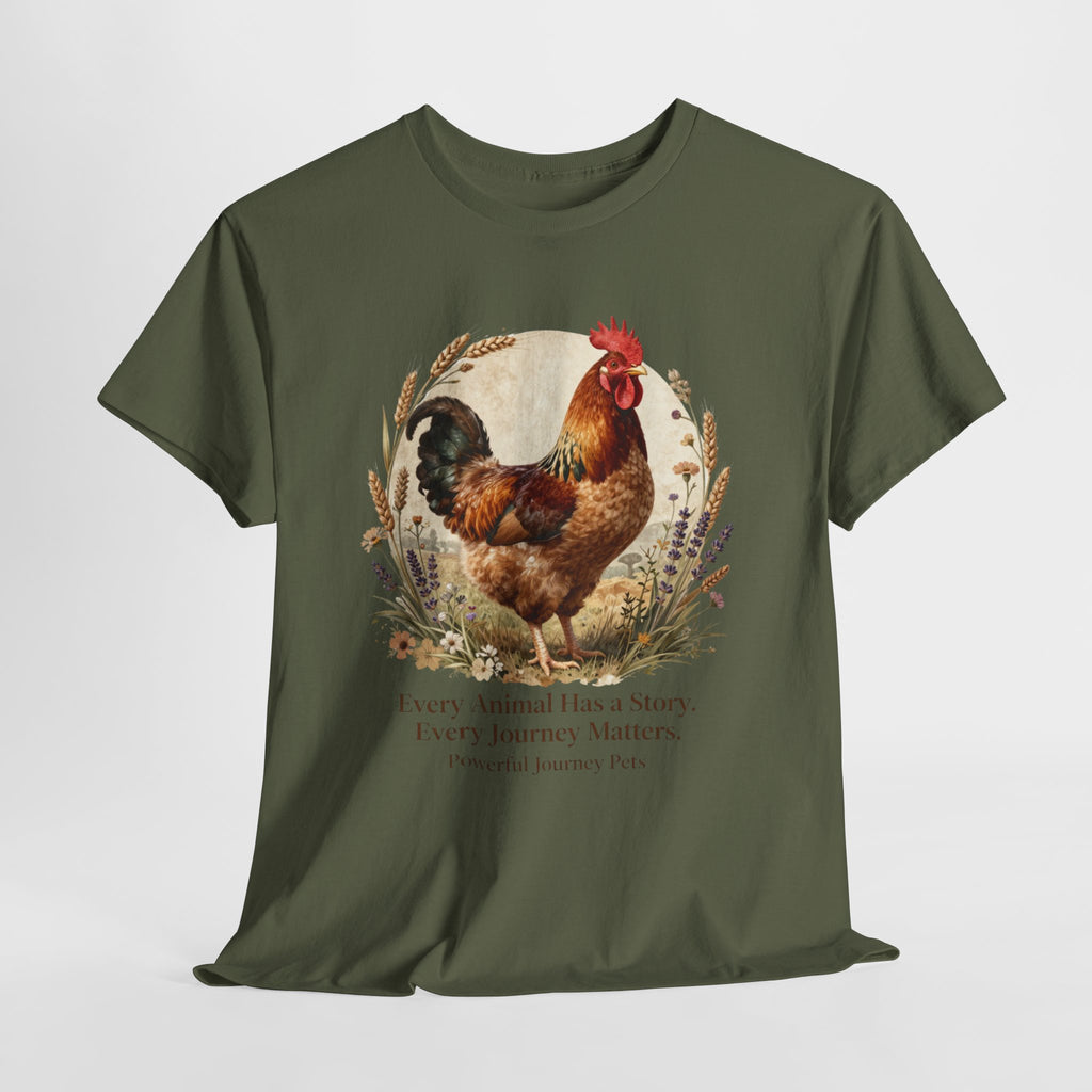 Rooster Illustration Tee - Inspirational Farm Animal T-Shirt