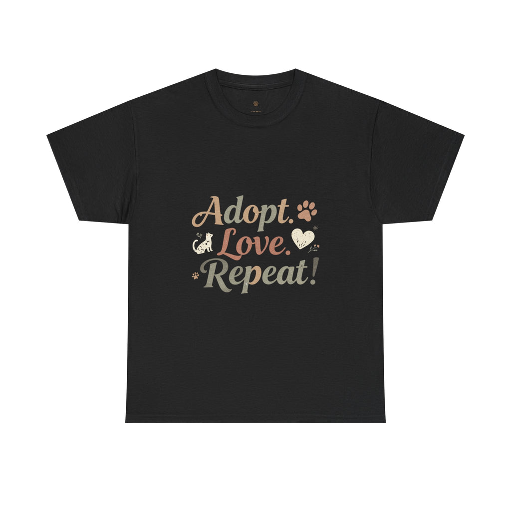 Adopt Love Repeat Rescue Pet Adoption T-Shirt