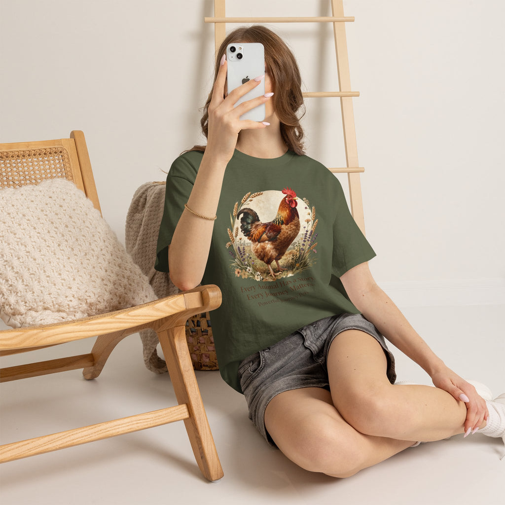 Rooster Illustration Tee - Inspirational Farm Animal T-Shirt