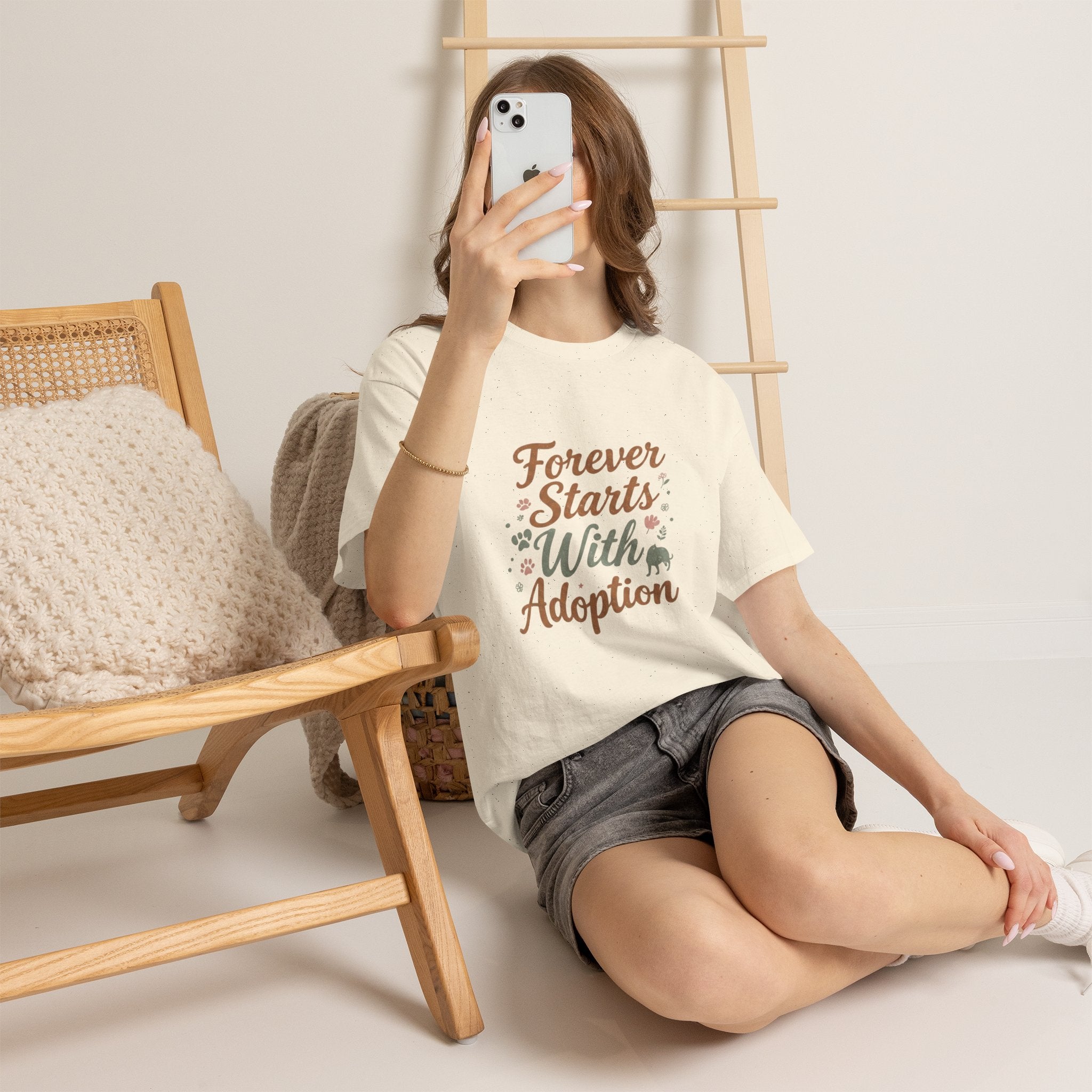 Adoption Love T-Shirt — "Forever Starts With Adoption" Pet Rescue Tee