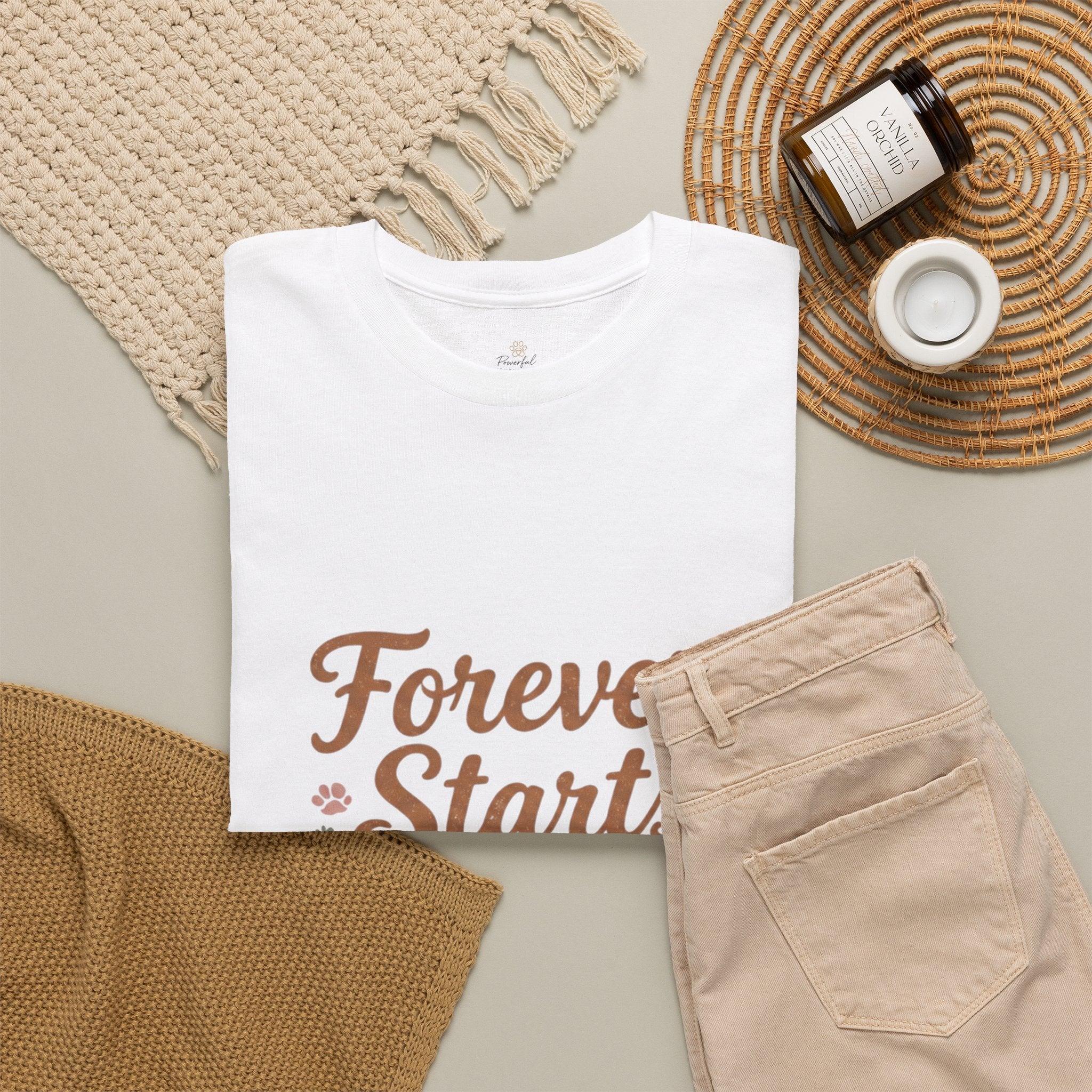 Adoption Love T-Shirt — "Forever Starts With Adoption" Pet Rescue Tee