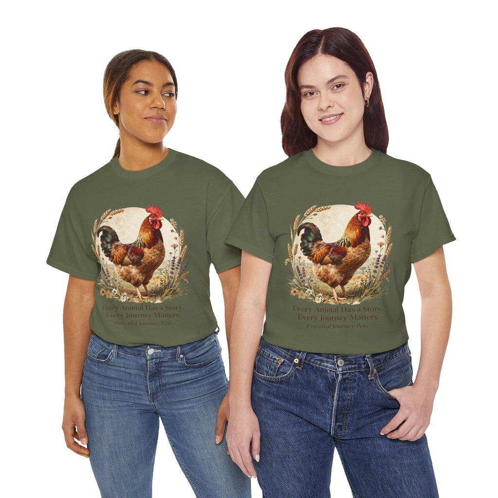 Rooster Illustration Tee - Inspirational Farm Animal T-Shirt