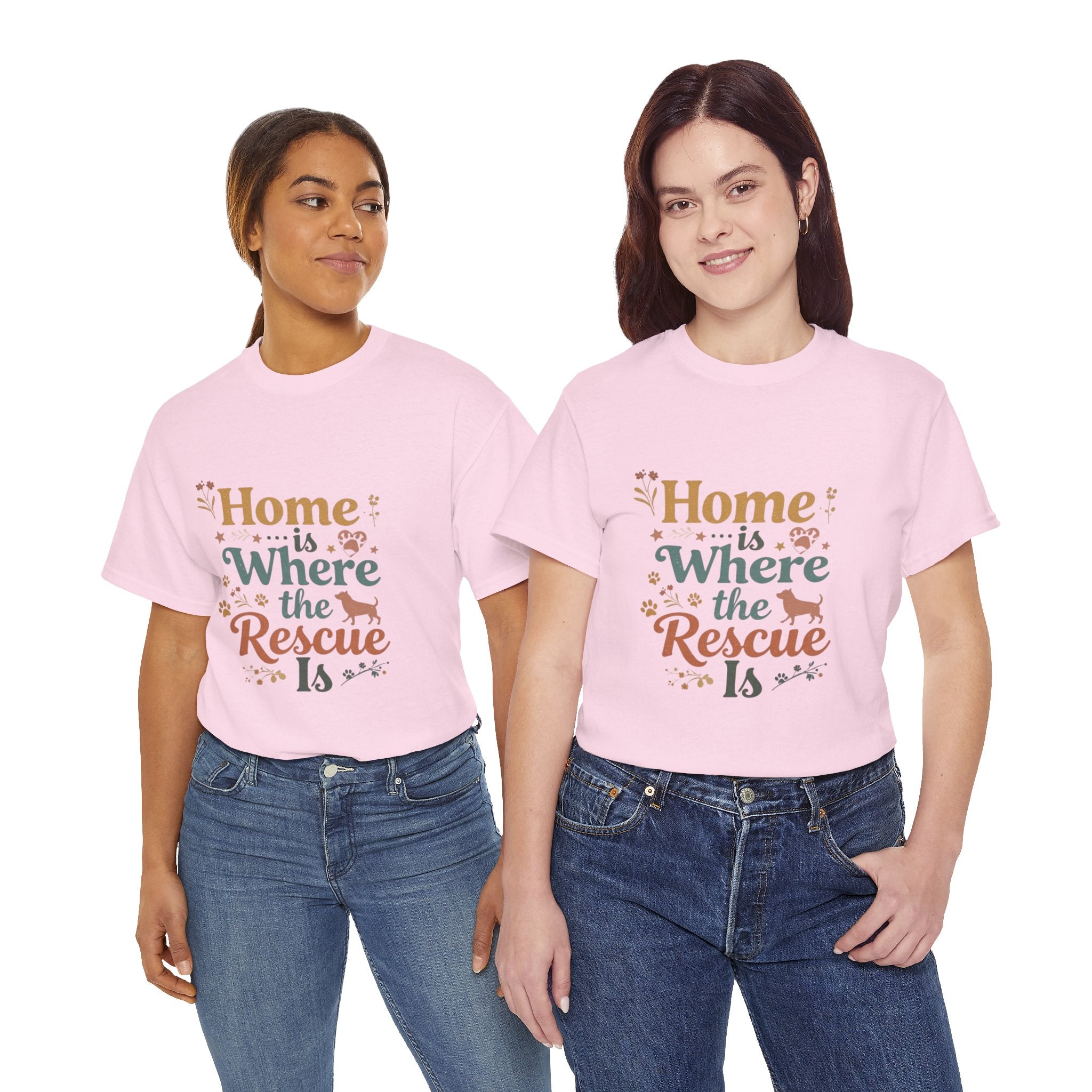 Rescue Pet T-Shirt — "Home Is Where the Rescue Is" Graphic Tee