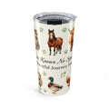 Animal Lovers 20oz Tumbler – Cute Farm & Pet Animal Pattern, 'Who Knows No Struggles' Quote