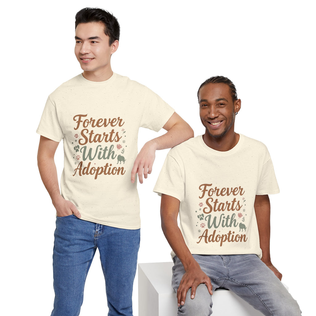 Adoption Love T-Shirt — "Forever Starts With Adoption" Pet Rescue Tee
