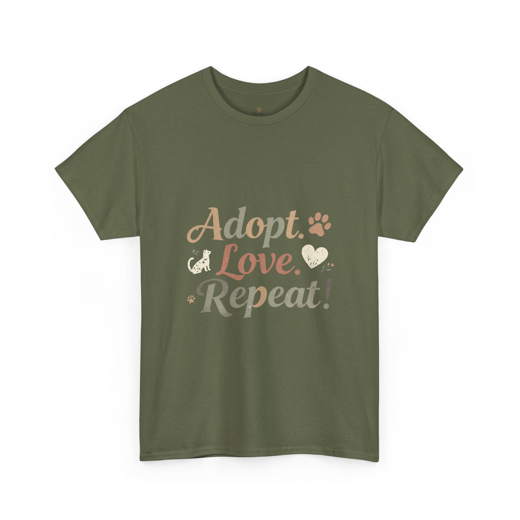 Adopt Love Repeat Rescue Pet Adoption T-Shirt