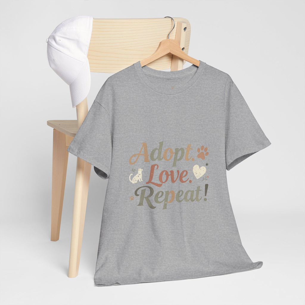 Adopt Love Repeat Rescue Pet Adoption T-Shirt