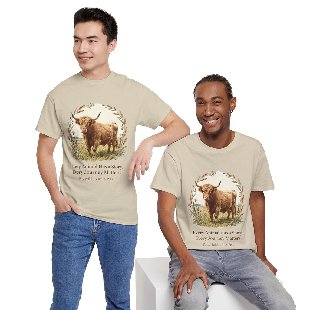 Animal Rescue Tee - Unisex Heavy Cotton Shirt 'Every Animal Has a Story, Every Journey Matters'