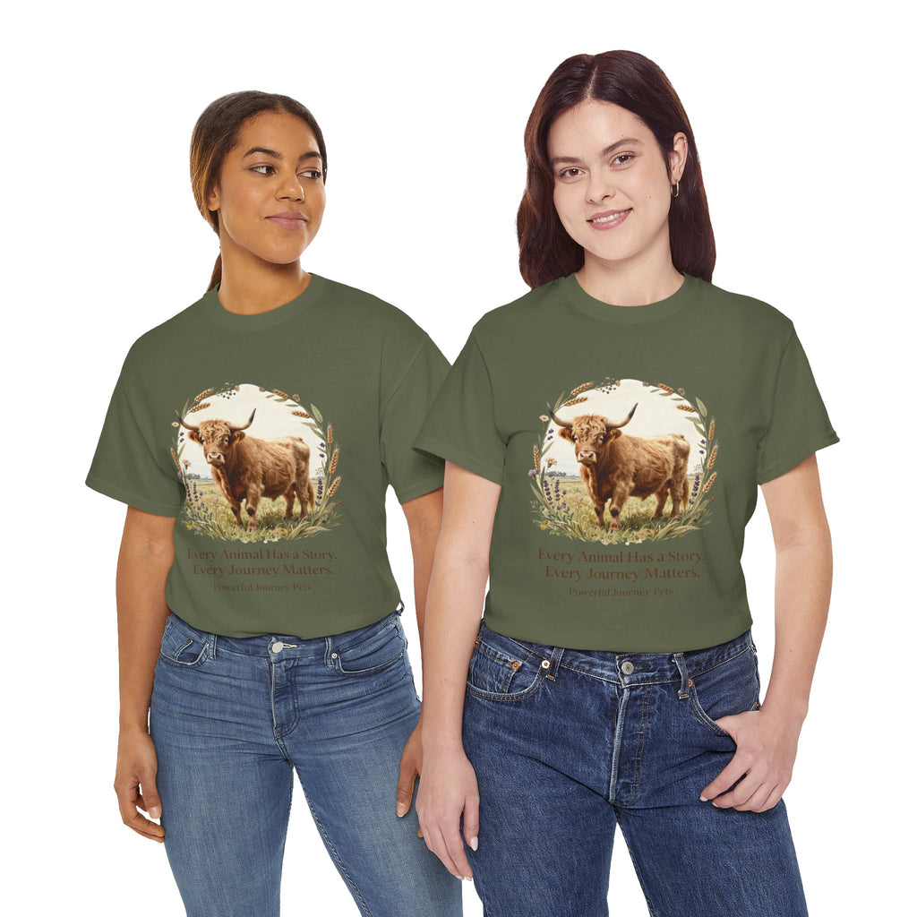 Animal Rescue Tee - Unisex Heavy Cotton Shirt 'Every Animal Has a Story, Every Journey Matters'