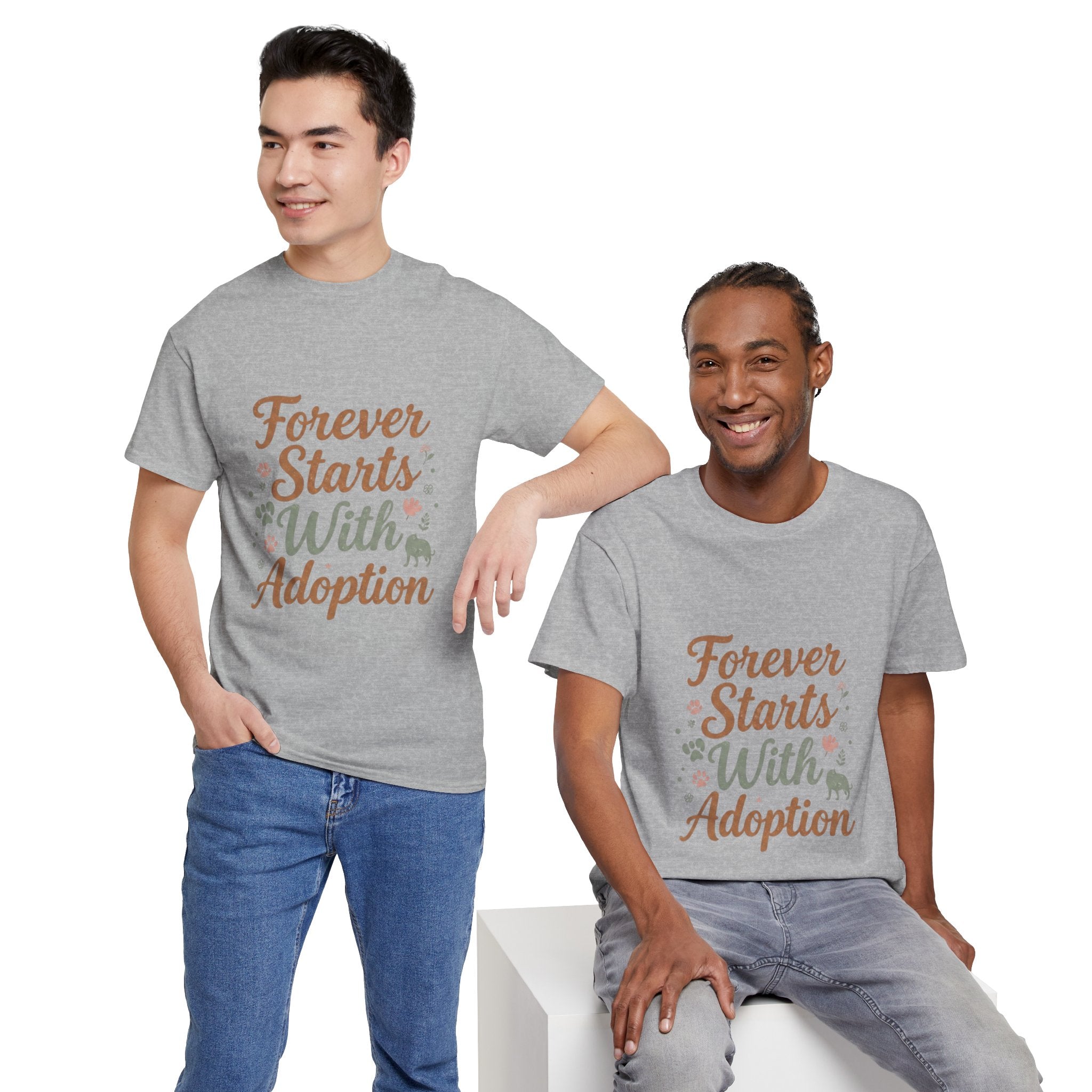 Adoption Love T-Shirt — "Forever Starts With Adoption" Pet Rescue Tee
