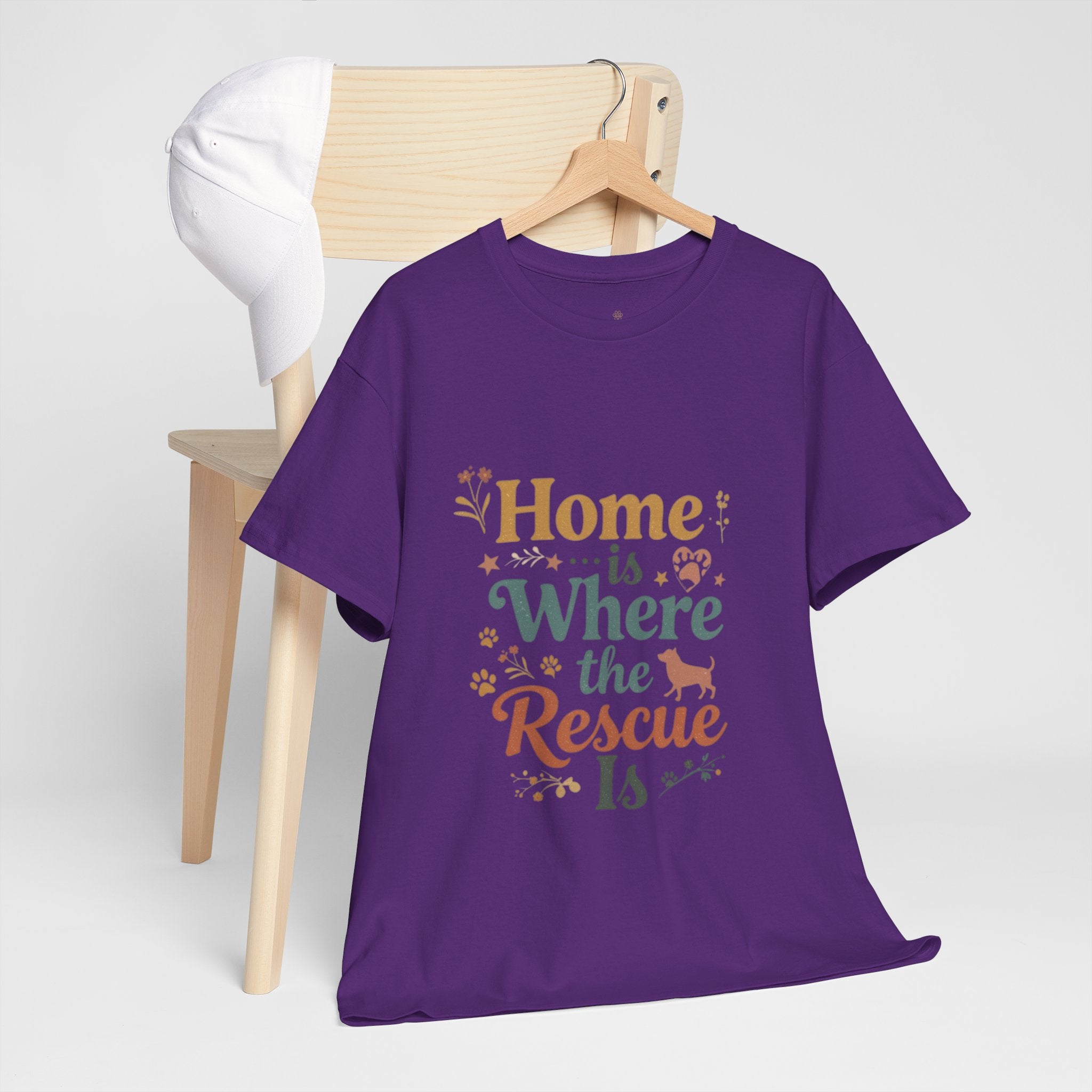 Rescue Pet T-Shirt — "Home Is Where the Rescue Is" Graphic Tee