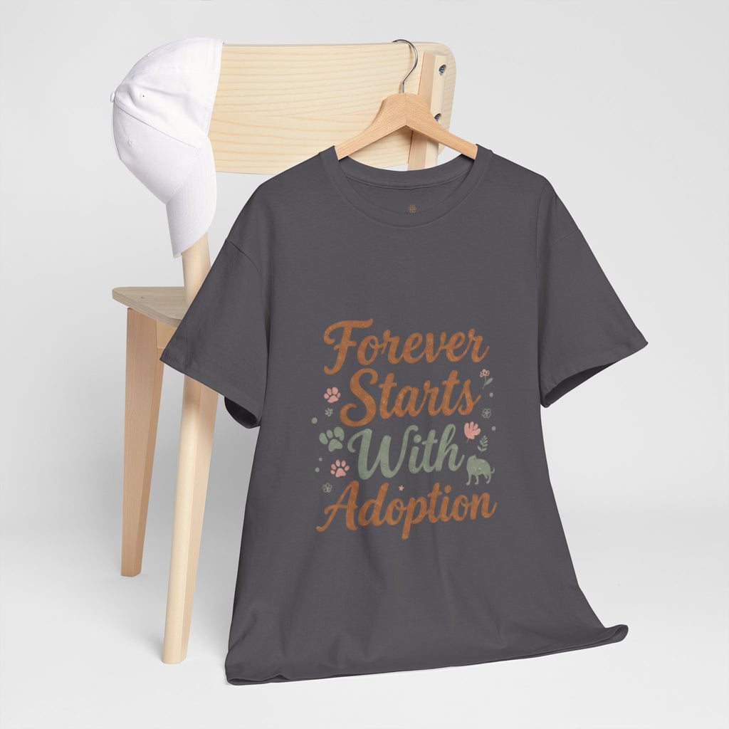 Adoption Love T-Shirt — "Forever Starts With Adoption" Pet Rescue Tee