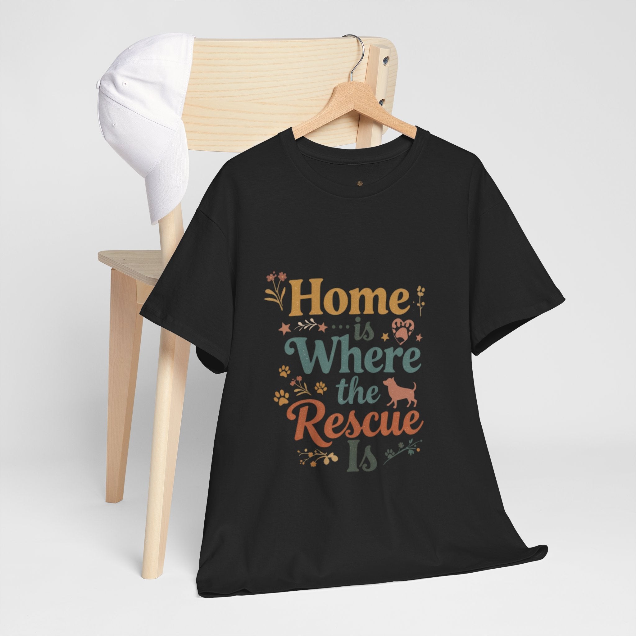 Rescue Pet T-Shirt — "Home Is Where the Rescue Is" Graphic Tee