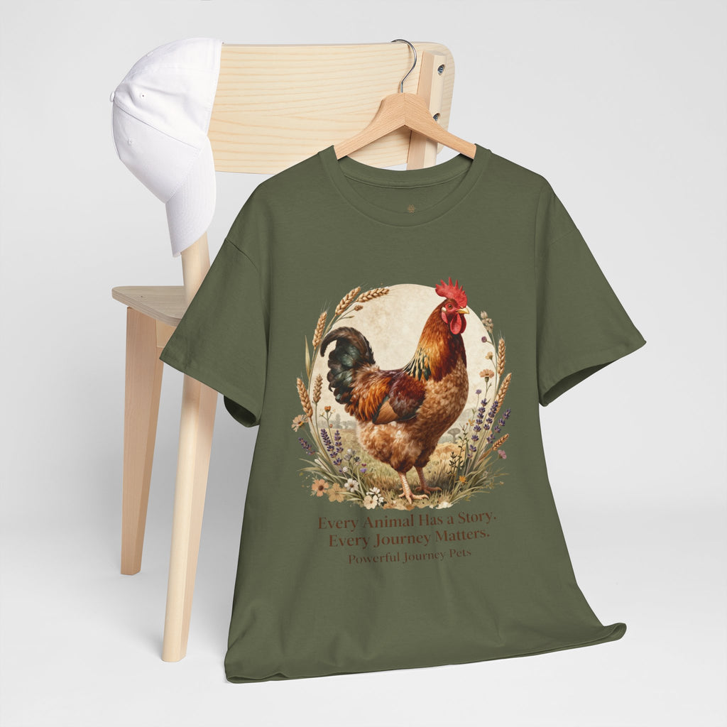 Rooster Illustration Tee - Inspirational Farm Animal T-Shirt