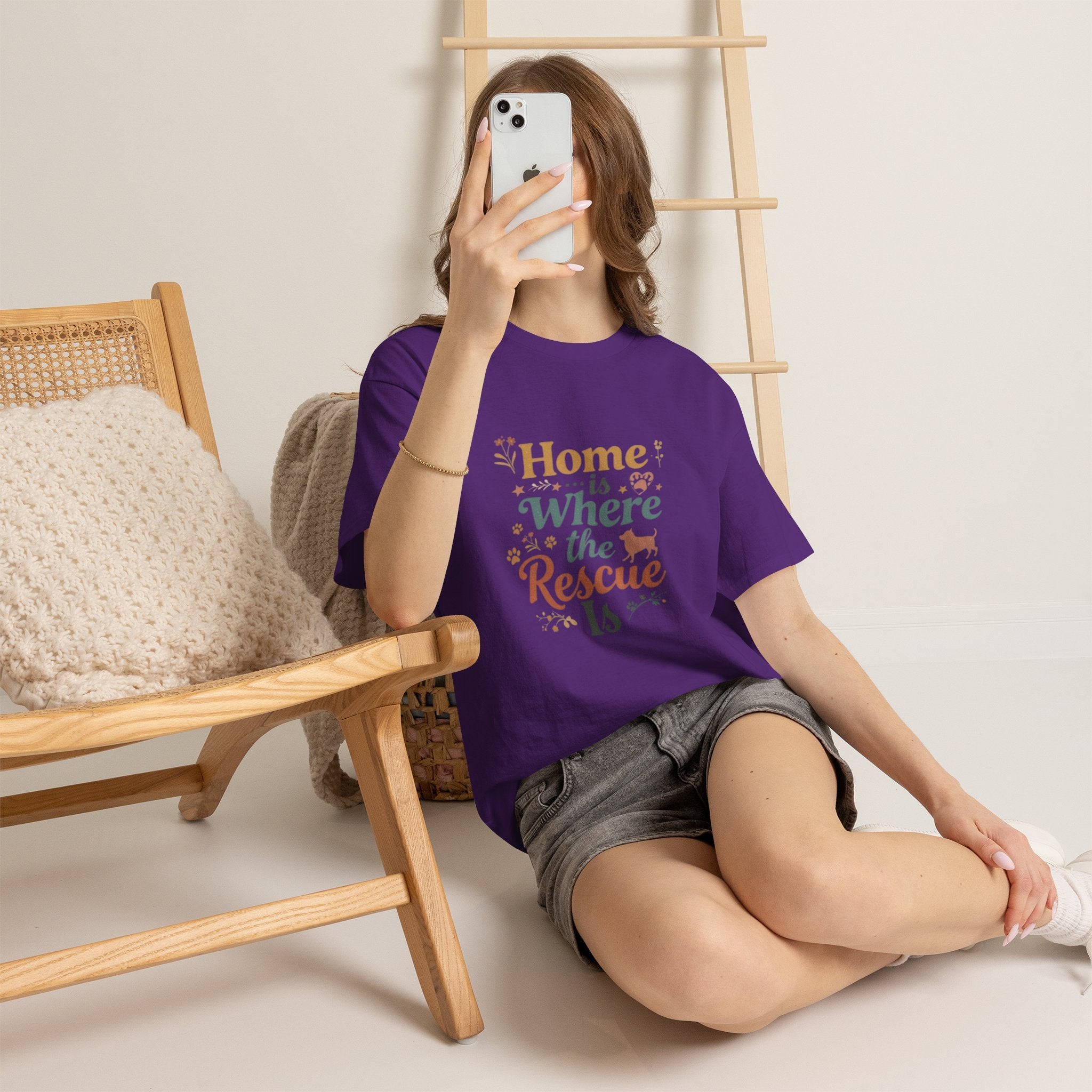 Rescue Pet T-Shirt — "Home Is Where the Rescue Is" Graphic Tee
