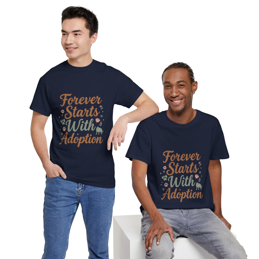 Adoption Love T-Shirt — "Forever Starts With Adoption" Pet Rescue Tee