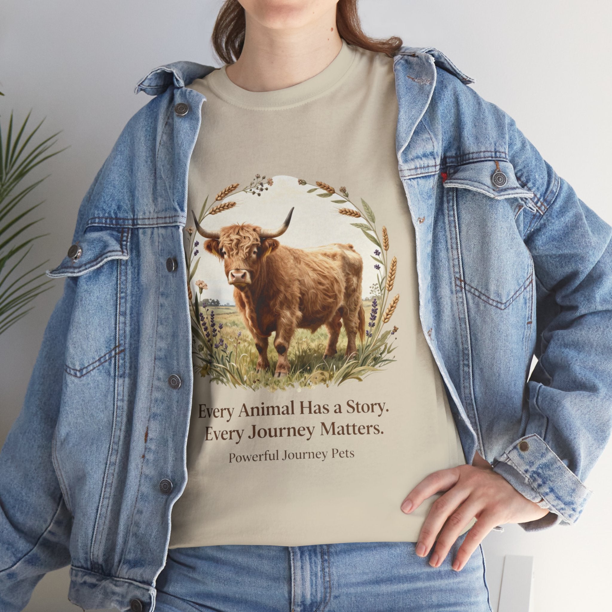 Animal Rescue Tee - Unisex Heavy Cotton Shirt 'Every Animal Has a Story, Every Journey Matters'