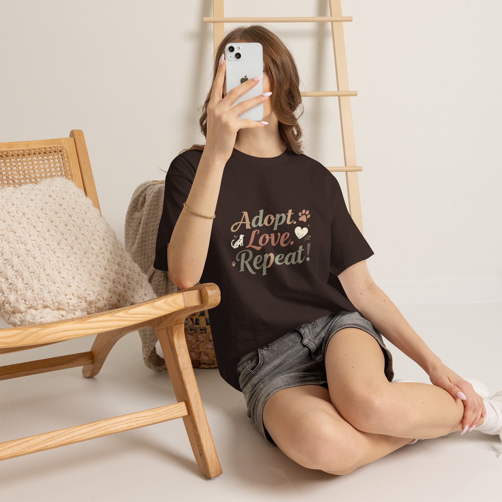 Adopt Love Repeat Rescue Pet Adoption T-Shirt