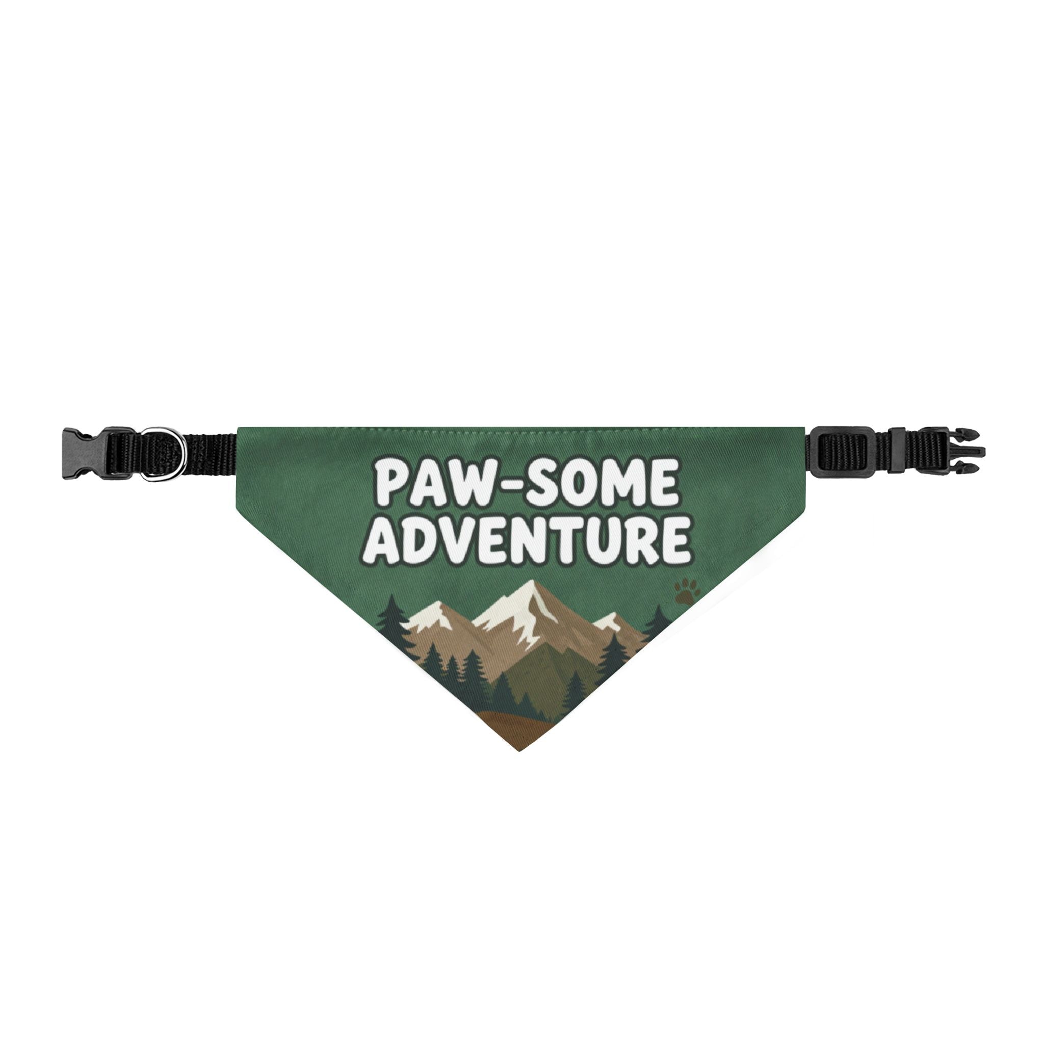 Clip-On Pet Bandana — "Paw-some Adventure" Mountain Print for Dogs & Cats