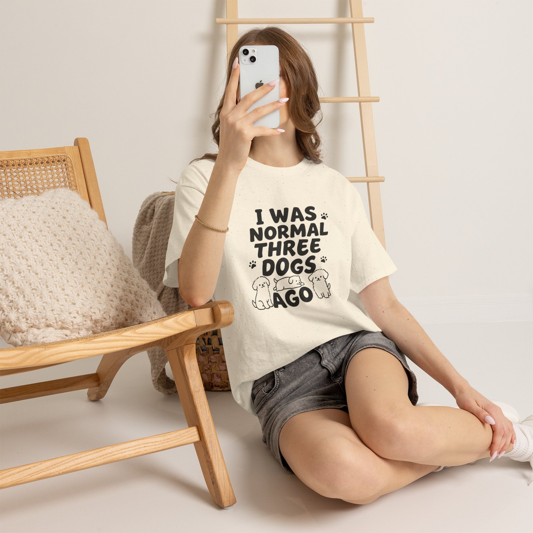 Dog Lover T‑Shirt — "I Was Normal Three Dogs Ago" Funny Pet Mom Tee