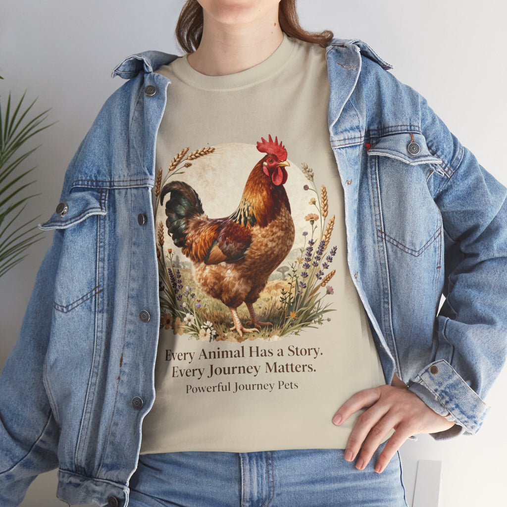 Rooster Illustration Tee - Inspirational Farm Animal T-Shirt