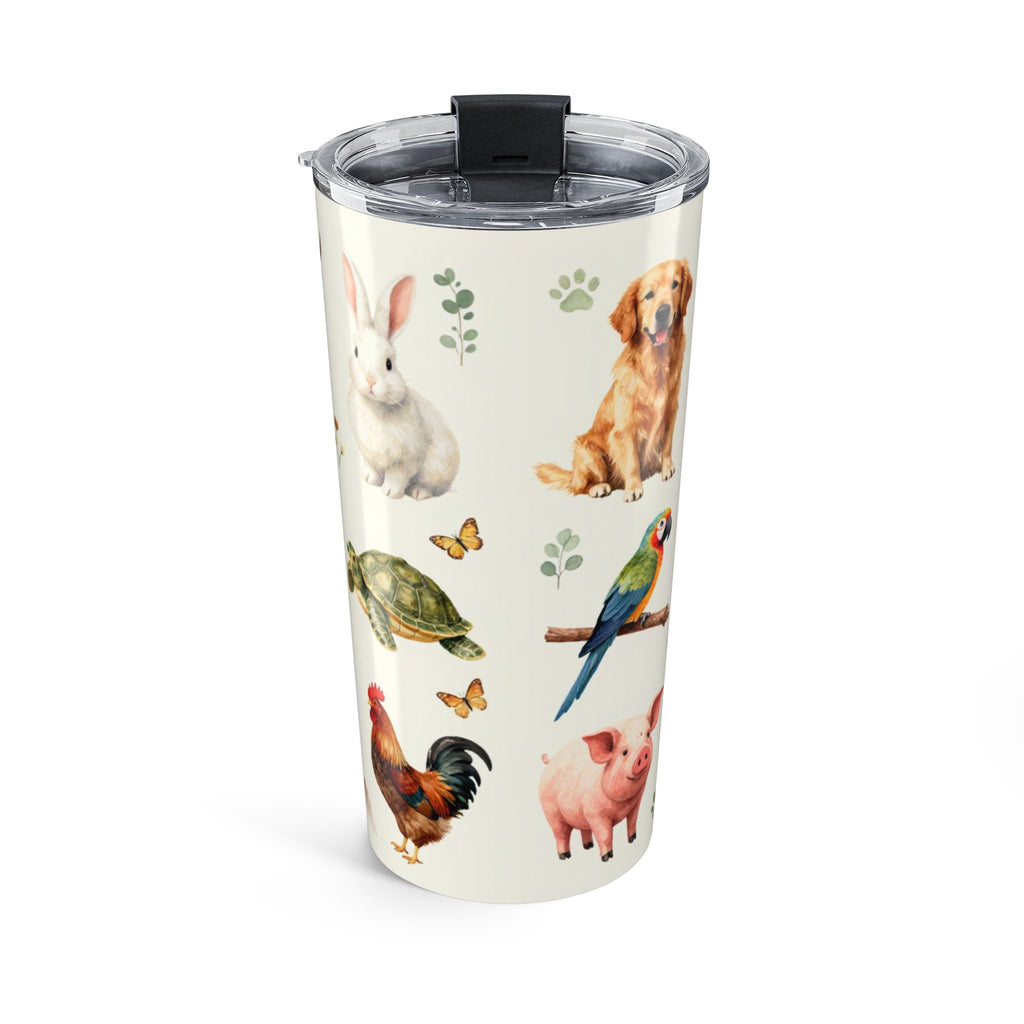 Animal Lovers 20oz Tumbler – Cute Farm & Pet Animal Pattern, 'Who Knows No Struggles' Quote